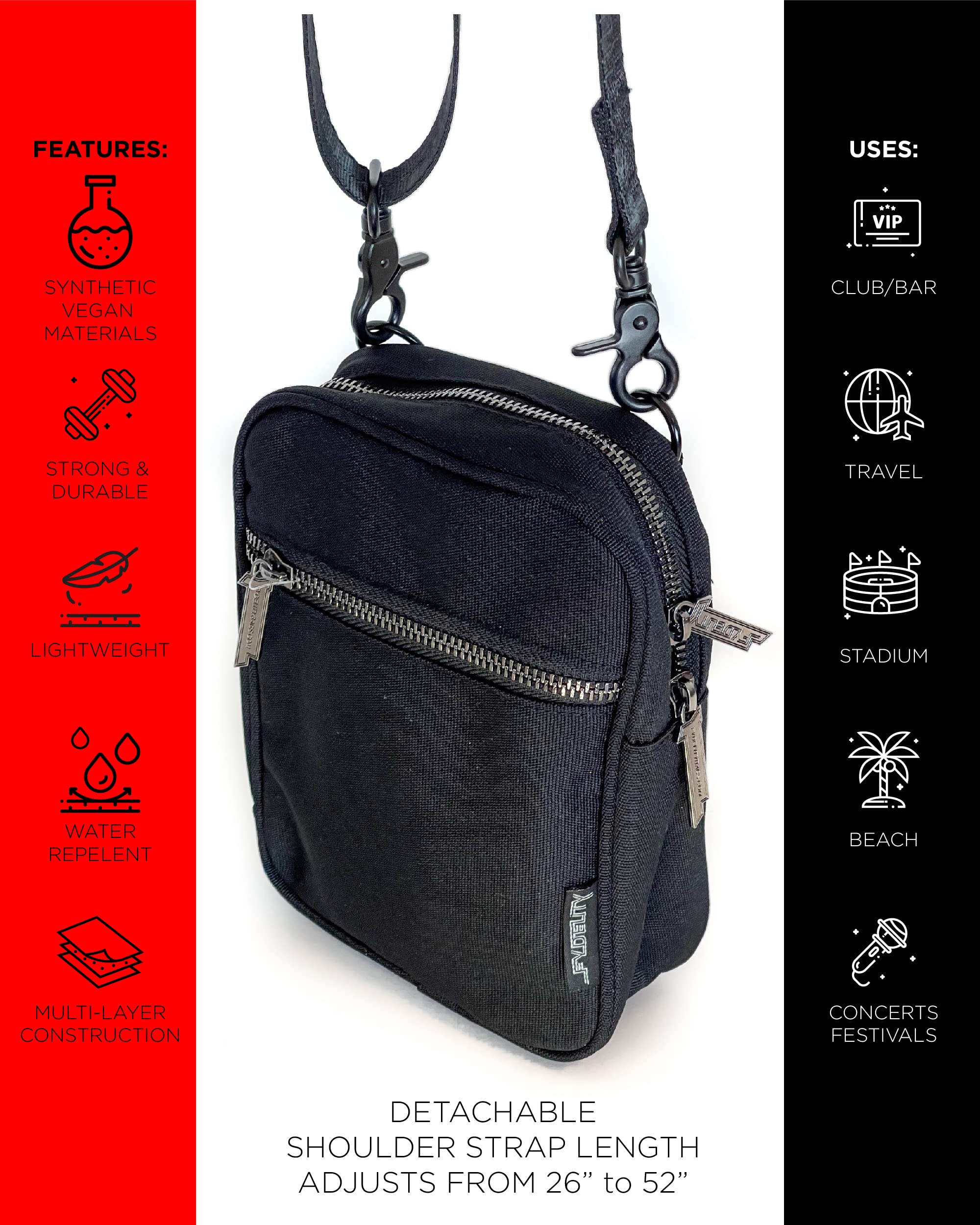 Stylish Checkered Crossbody Bag for Men & Women - Lightweight Shoulder Sling Bag for Festivals, Concerts & Daily Use