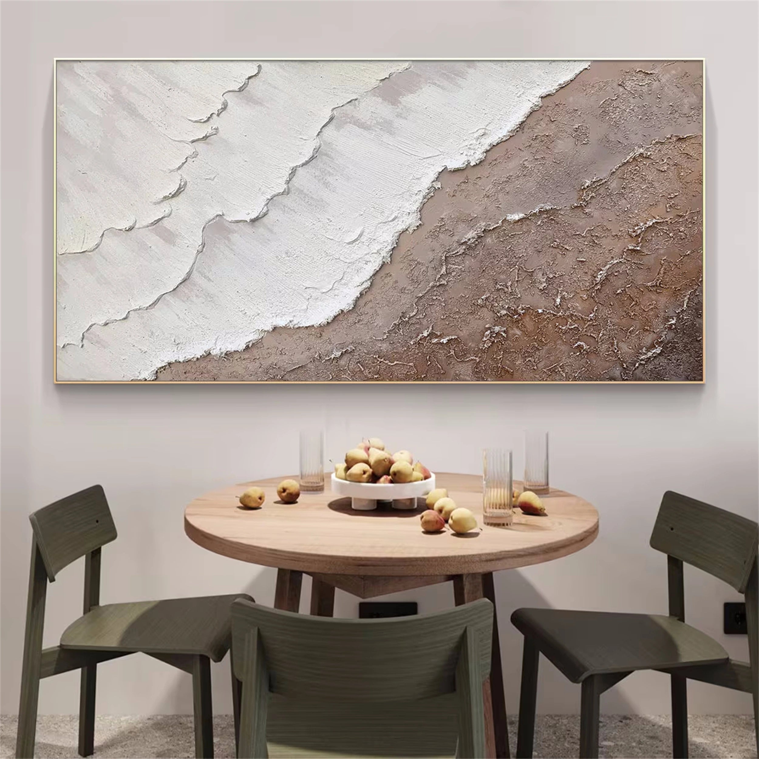 Ocean and Sky Painting #OS 104 - Handmade Canvas Wall Art for Home Decor, Office & Living Room - Serene Seascape Landscape Artwork