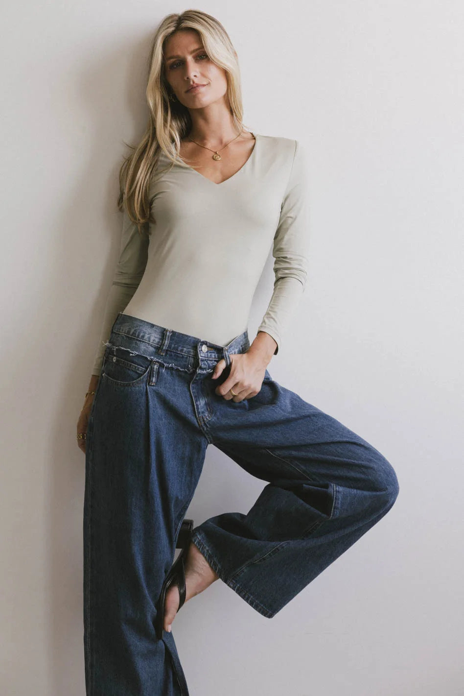 Women's Sage Green Iris Basic Top - Soft Casual T-Shirt for Everyday Wear | Perfect for Outings, Work & Relaxation | FINAL SALE