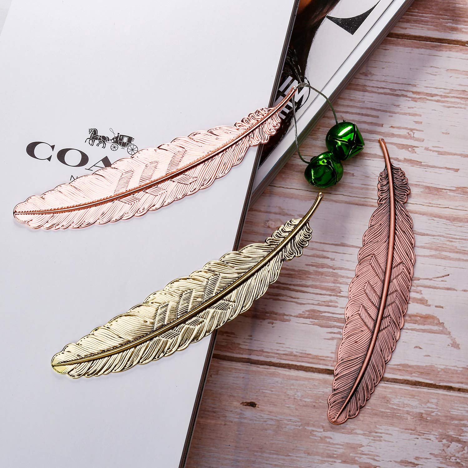 Tatuo 27-Piece Colorful Feather Metal Bookmarks Set for Book Lovers - Classic Style Reading Accessories for Journals, Novels & Gift Giving