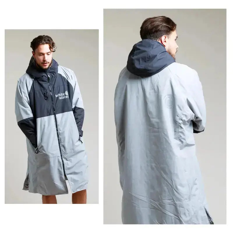 Premium Unisex Hard Shell Swimming Robe for Adults - Steel Grey | Quick-Dry Waterproof Beach Cover-Up for Pool, Surfing & Outdoor Activities