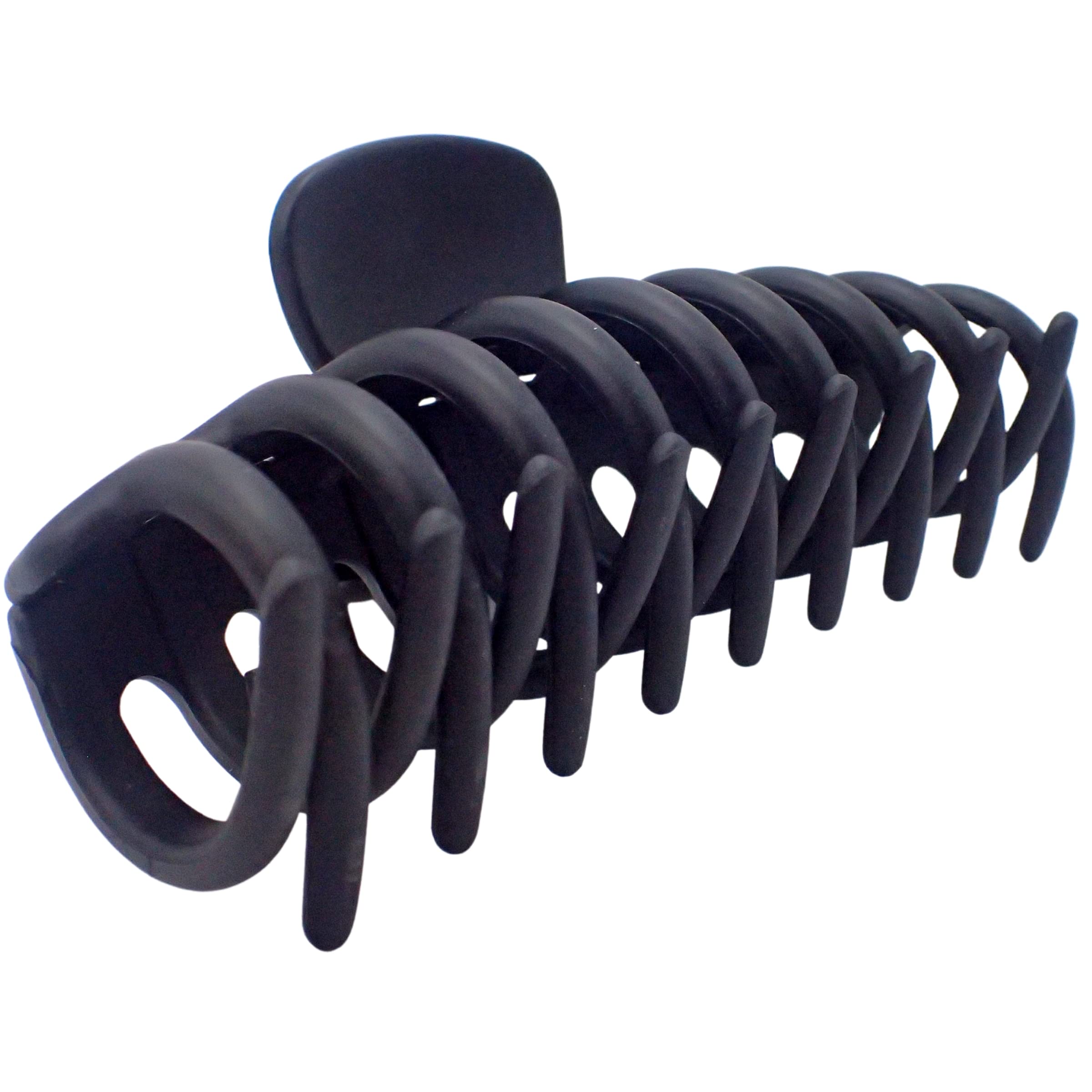 Topkids Sausage Hair Claw Clips for Women & Girls - Large Hair Styling Clips for Thick Hair, Non-Slip Hair Accessories (Black) - Perfect for School, Work, Parties & Everyday Hairstyles