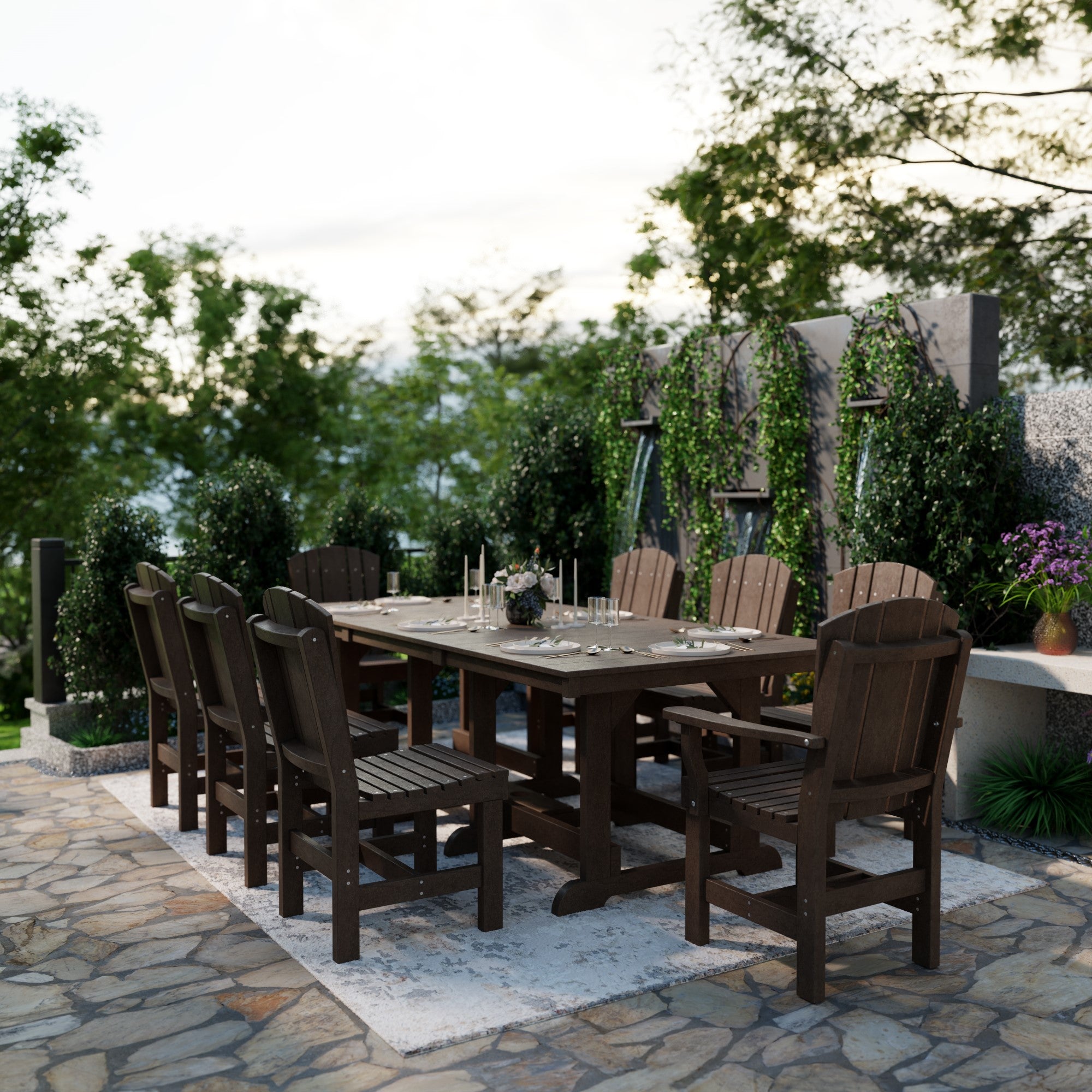 Heritage 9-Piece 44x94 Inch Dining Table Set - Perfect for Family Gatherings, Dinner Parties & Formal Dining Rooms
