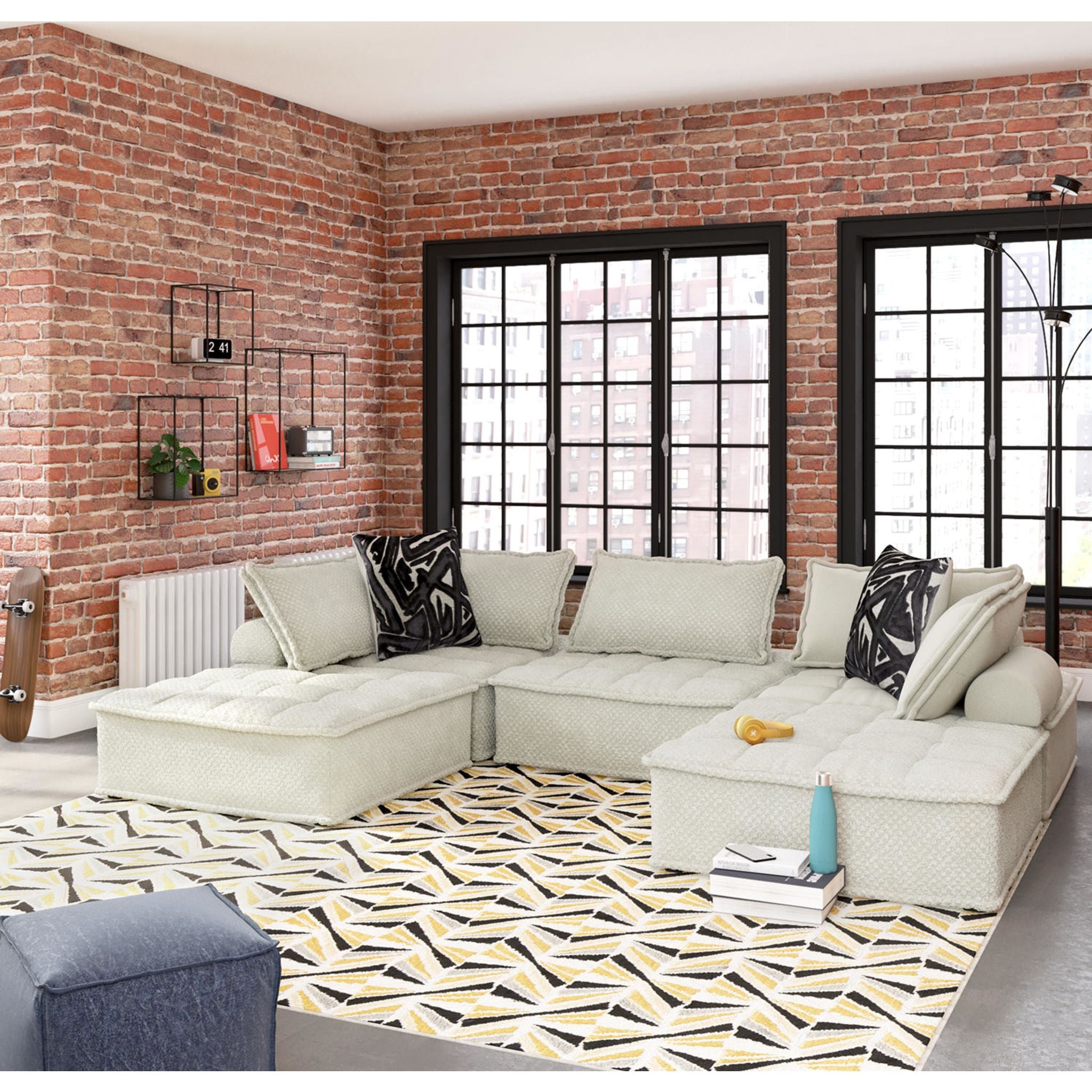 5-Piece Modular Sectional Sofa Set - Modern L-Shaped Couch with Reversible Chaise for Living Room, Family Room & Home Theater