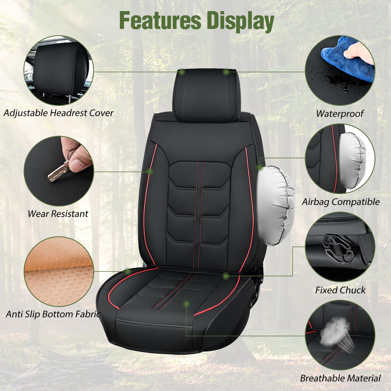 Premium Jeep Wrangler JK JL 4-Door Seat Covers (2007-2024) - Waterproof & Durable Neoprene Protection for Off-Road Adventures & Daily Driving