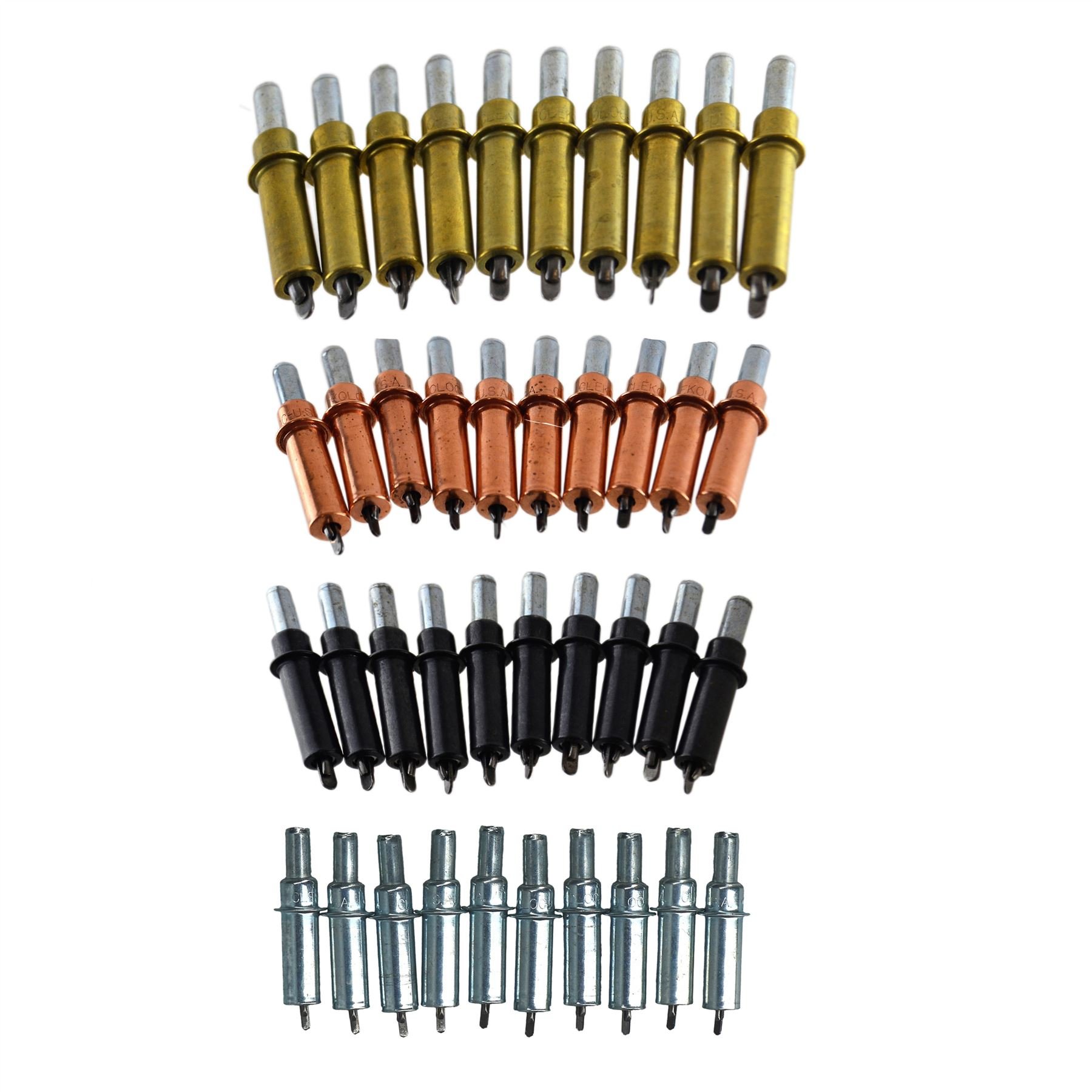 AB Tools 40-Piece Temporary Fastener Kit - Cleco Skin Pins & Sheet Metal Grips (2-4.75mm, 4 Sizes) for Aircraft, Automotive & Metal Fabrication Projects