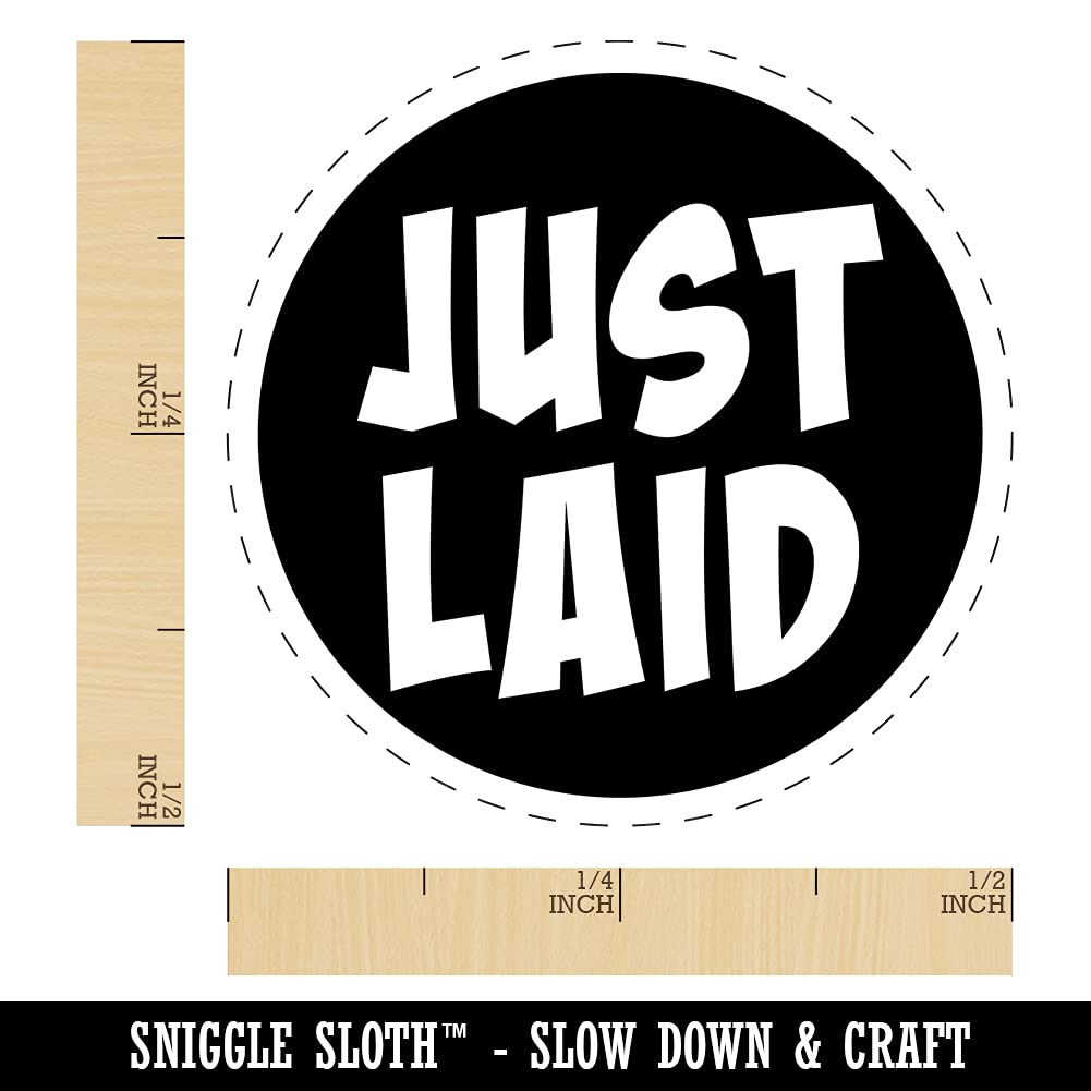 Just Laid Egg in Circle Self-Inking Rubber Stamp - 1/2 Inch Mini Stamp with Pink Ink for Crafting, Planners & DIY Projects - Perfect for Scrapbooking, Journaling & Card Making