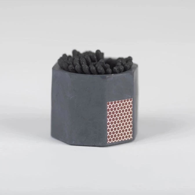 Premium Black Match Holder with Striker - All Black Matches Included - Perfect for Camping, Fireplaces, and Outdoor Adventures
