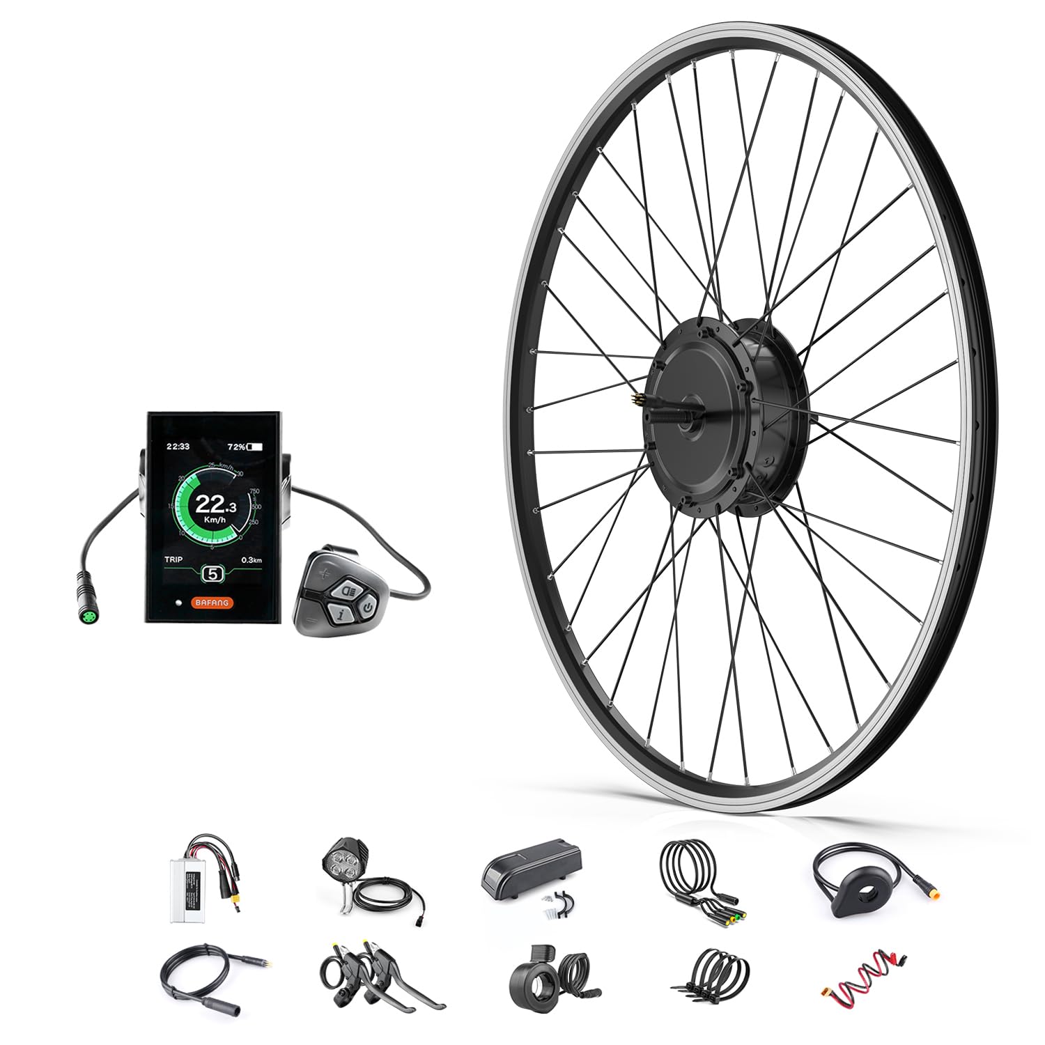 BAFANG 48V 500W Front Hub Motor Electric Bike Conversion Kit for 26