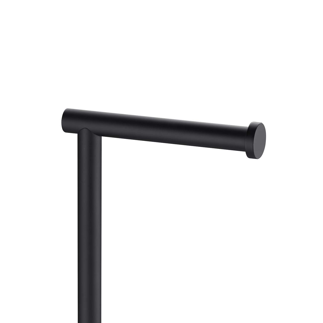 Free Standing Bathroom Toilet Paper Holder Stand with Reserve - Matte Black Stainless Steel Toilet Tissue Dispenser (TPS103S2-BK) - Perfect for Bathrooms, Powder Rooms & RVs