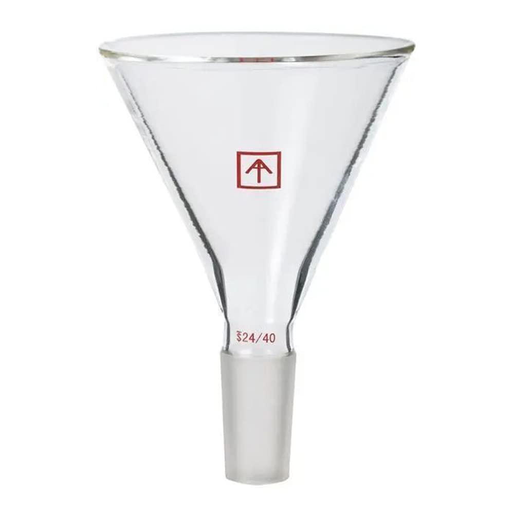 Across SP-4F Lab Glass Funnel with 4 Inch Opening & 24/40 Joint - 5.5 Inch Height - Perfect for Chemistry Experiments, Distillation & Liquid Transfer