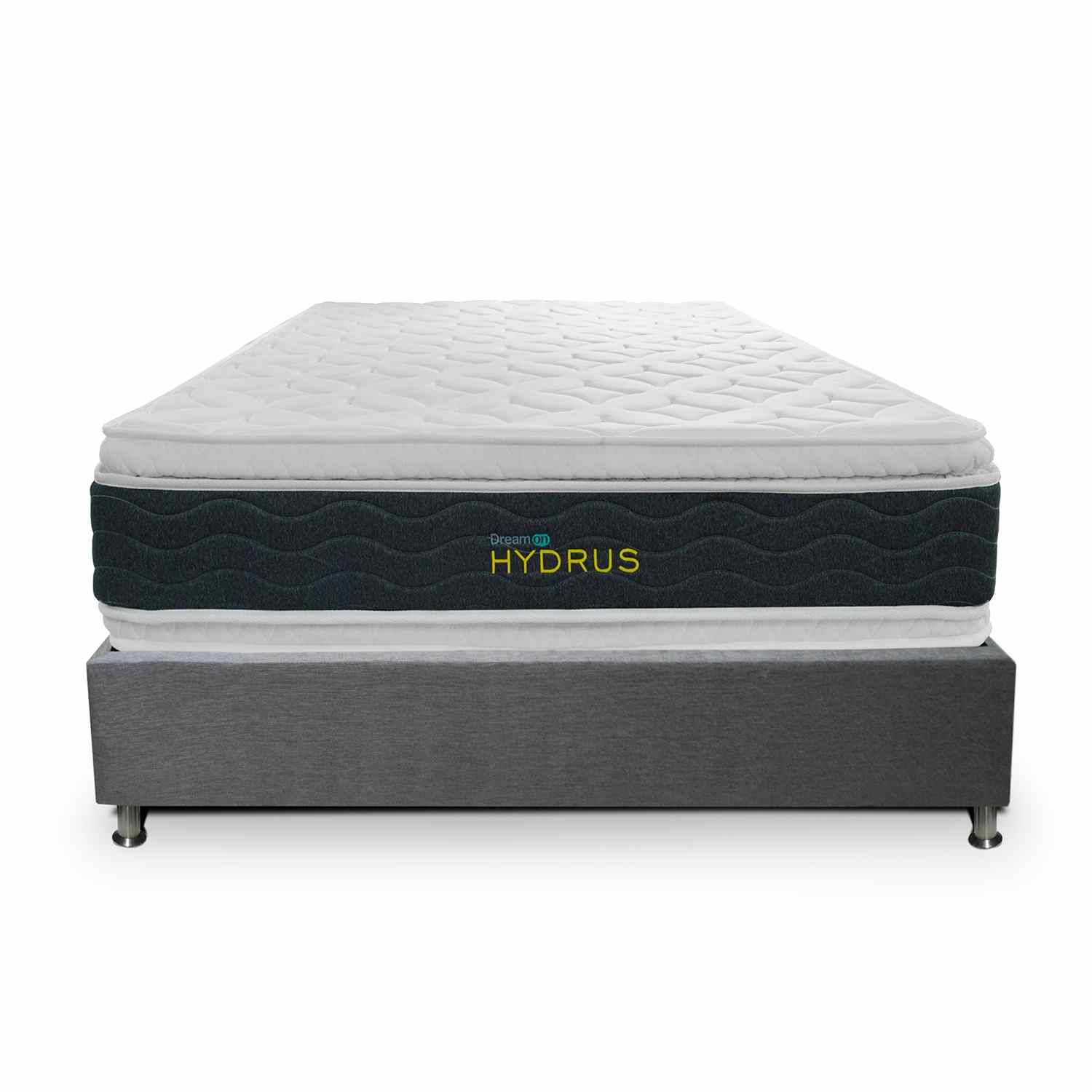 DreamOn Hydrus Semi-Double Bed Frame & Mattress Combo - 120cm Rectangular Grey Bed Set with Pillow | Perfect for Small Bedrooms, Guest Rooms & Studio Apartments