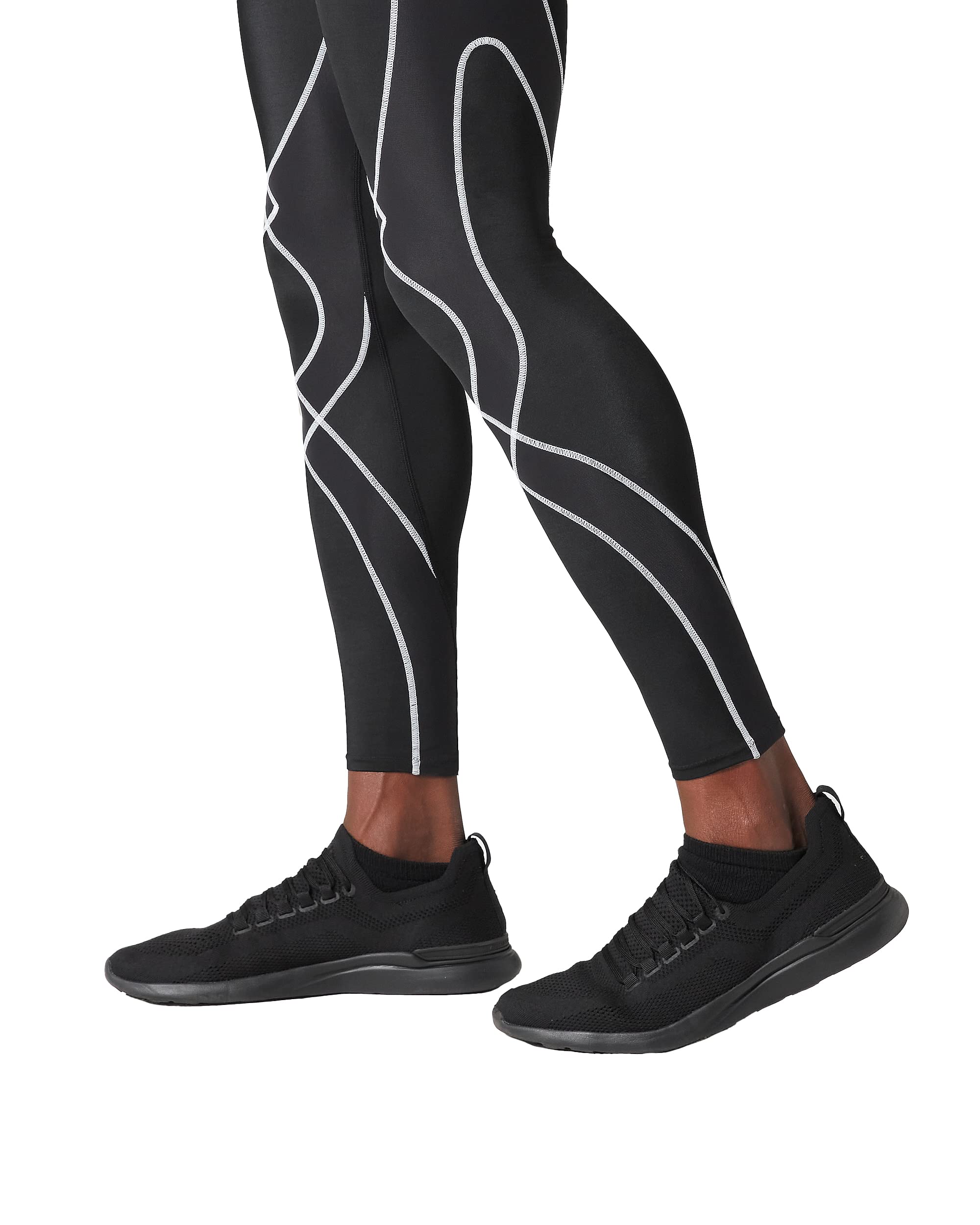 CW-X Men's Stabilyx Joint Support Compression Tights - High Performance Workout & Running Pants for Knee & Muscle Stability - Ideal for Cross Training, Marathon & Gym Sessions