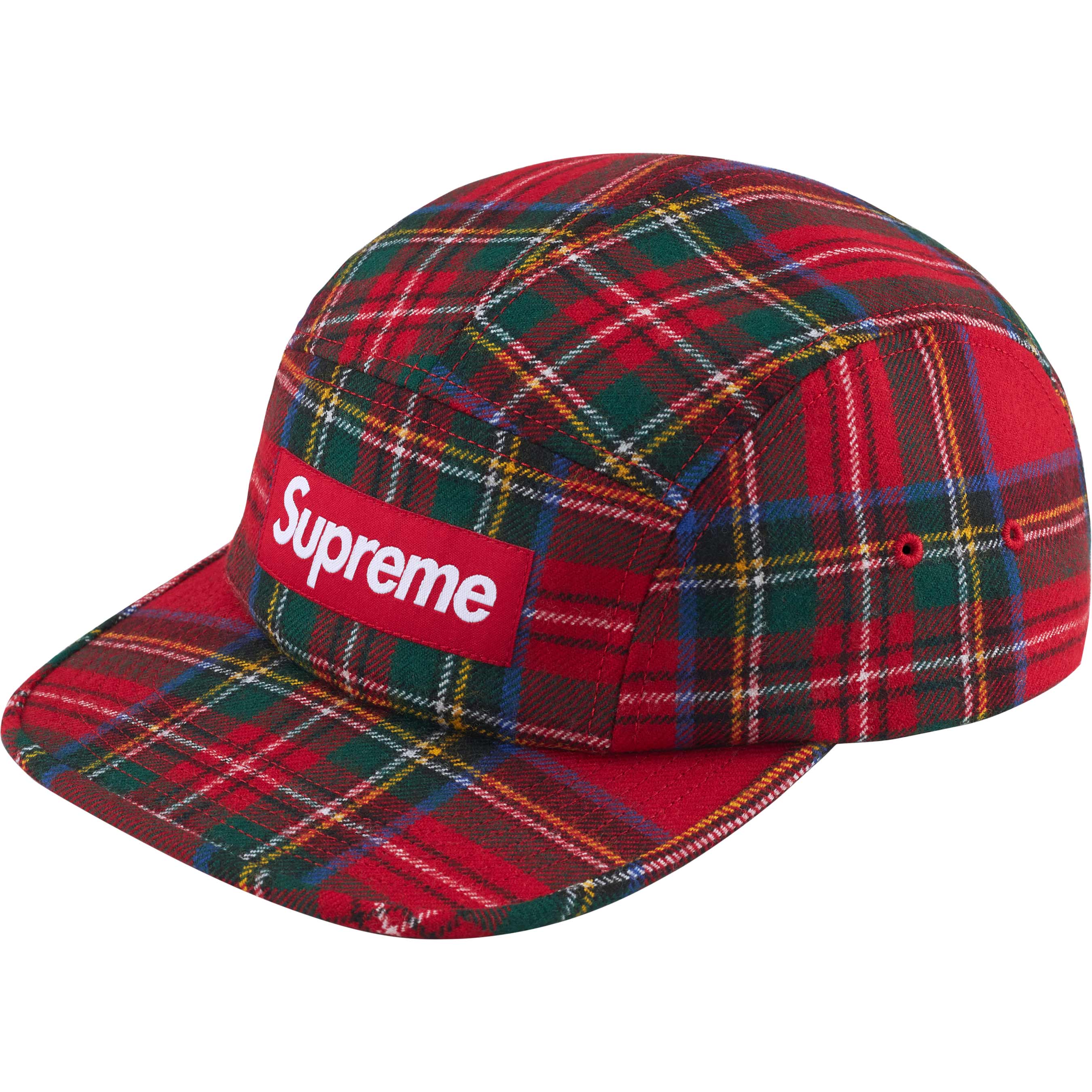 Supreme Lochcarron Camp Cap - Red Plaid Adjustable Dad Hat for Men & Women - Perfect for Outdoor Activities, Hiking, and Streetwear Fashion