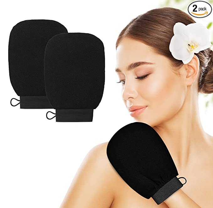 KREZON Exfoliating Shower Gloves for Deep Cleansing - Pack of 2 | Dead Skin & Tan Removal Bath Mitts | Body Scrubber for Smooth Skin | Perfect for Spa, Home Use & Gift Giving