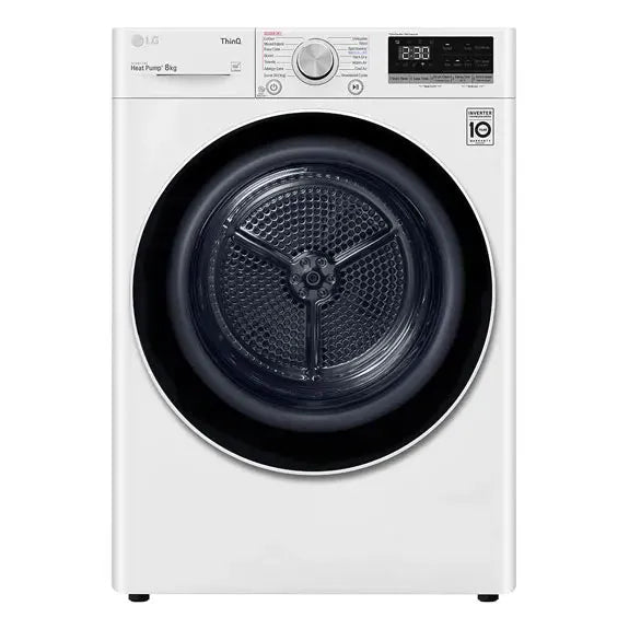 LG 8kg Heat Pump Dryer - Energy Efficient, Quiet Operation, White | Perfect for Small Families & Apartments | Fast Drying with Low Energy Consumption