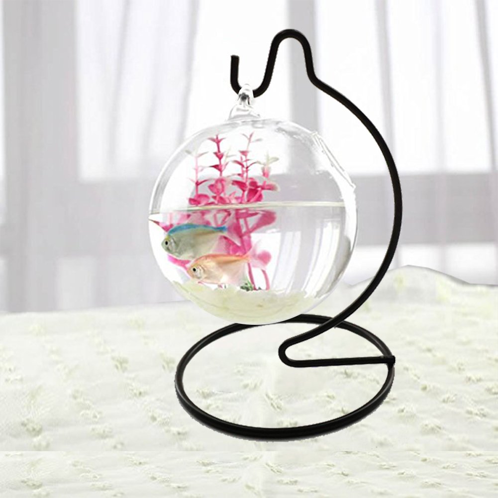 6 Pack 6 Inch Small Ornament Display Stand - Iron Hanging Rack Holder for Glass Globe, Air Plant Terrarium, Christmas Decorations - Perfect for Home, Wedding & Holiday Decor