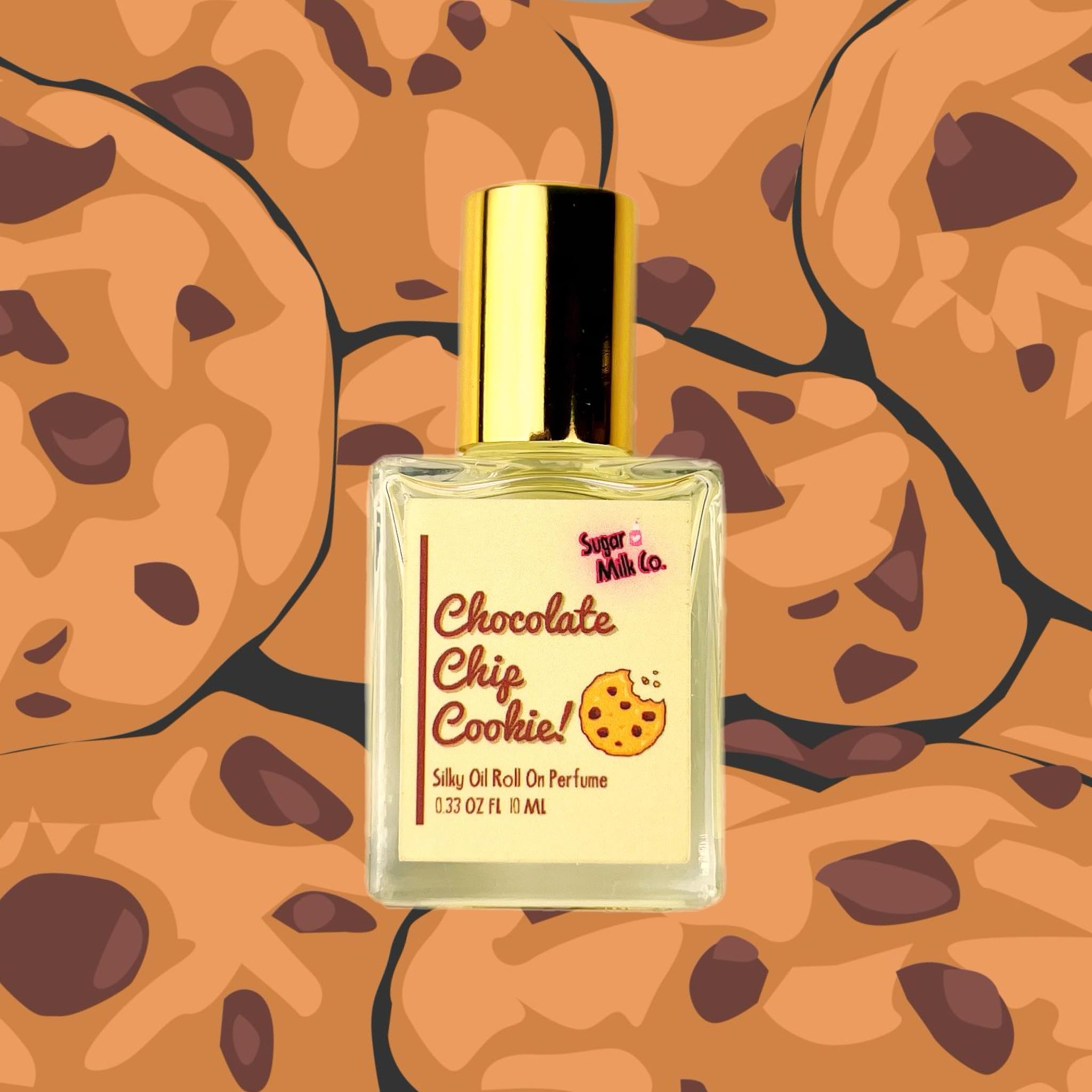 SUGAR MILK CO. Chocolate Chip Cookie Roll On Perfume Oil - Sweet Vanilla Scent for Women, Long Lasting Fragrance Oil, Perfect for Everyday Wear, Date Nights & Gift Giving