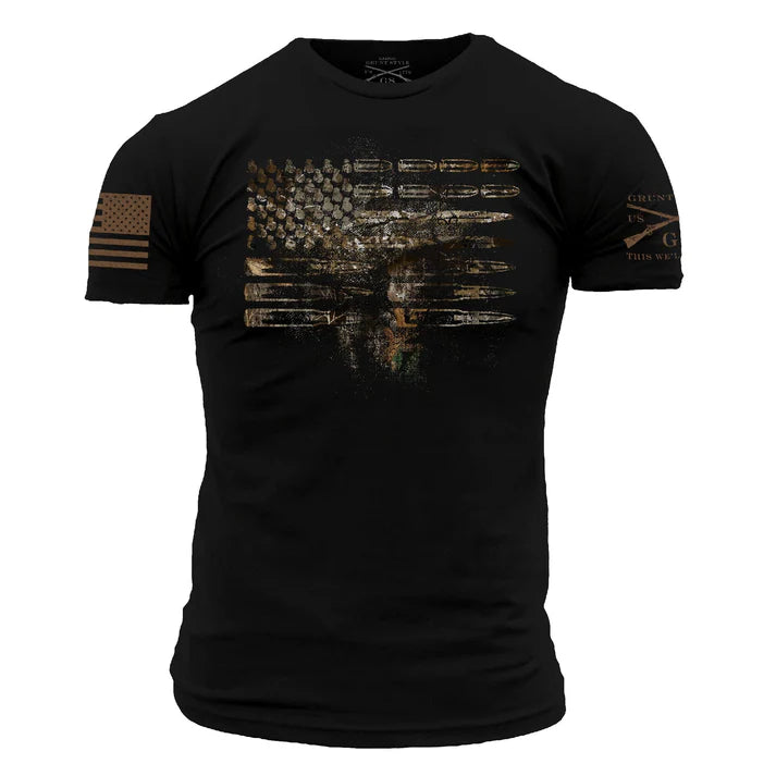Realtree Edge® Ammo Flag T-Shirt for Men - Black Camo Hunting & Outdoor Apparel - Perfect for Hunting, Camping, and Outdoor Adventures