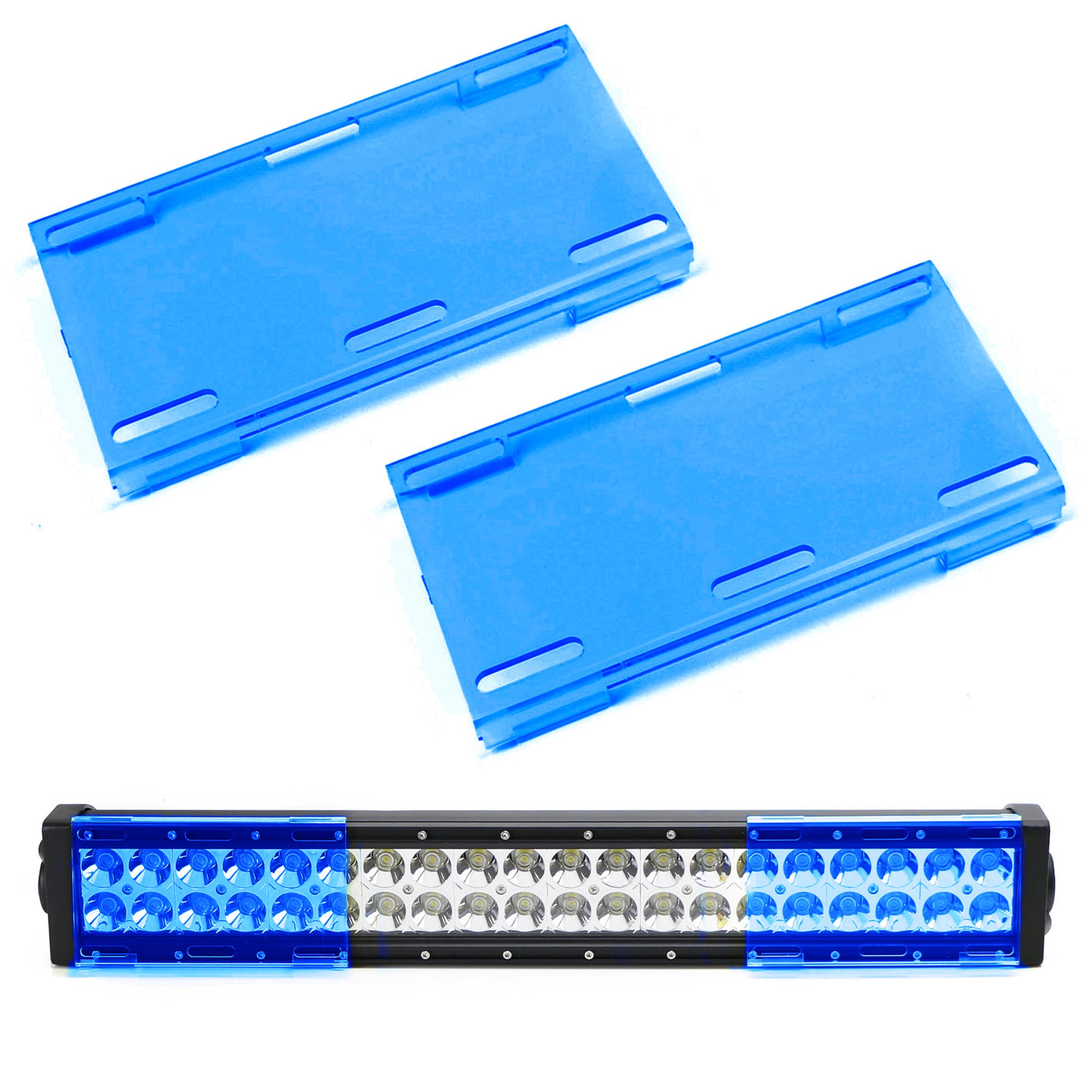 2-Pack 6 Inch Blue Tinted Double Row LED Light Bar Lens Covers - Durable Protection for Off-Road Trucks, ATVs & UTVs - Waterproof & UV Resistant for Outdoor Adventures