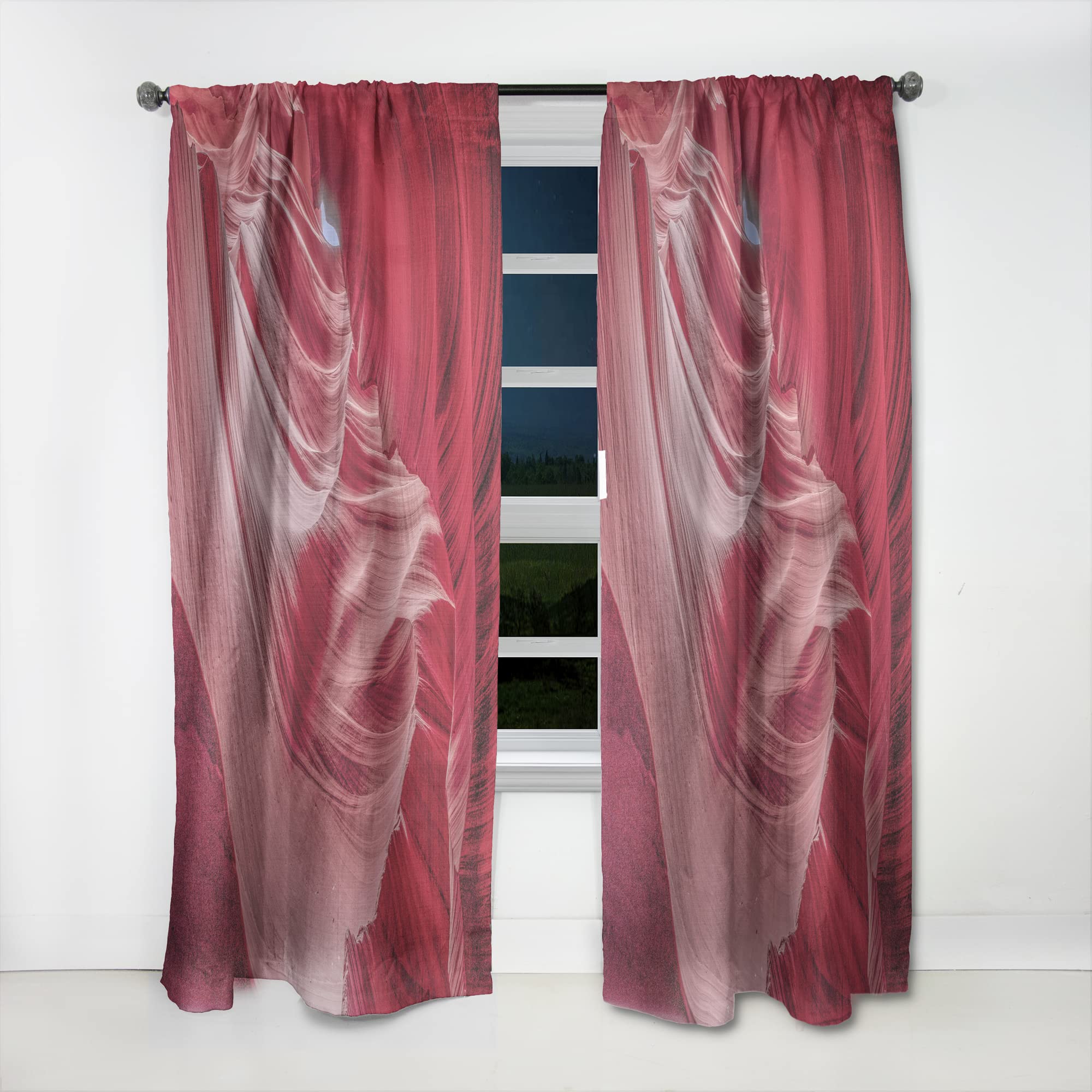 DesignQ Thermal Insulated Blackout Curtains - Antelope Canyon Inspired Single Panel Window Drapes (52x90 Inches) for Bedroom & Living Room - Noise Reducing & Energy Saving Home Decor