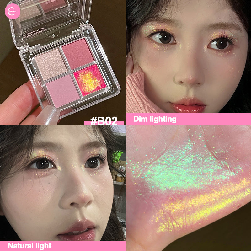 GELLA'S Chameleon Quad Eyeshadow Palette - Long Lasting, Highly Pigmented Makeup for Day & Night Looks - Perfect for Parties, Weddings & Everyday Wear