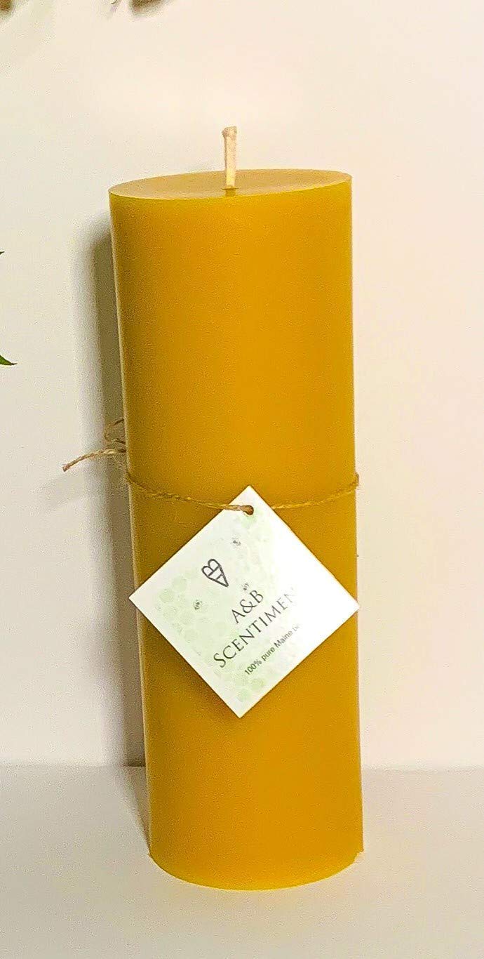 Premium Beeswax Pillar Candles - Handmade Natural Candles for Christmas Gifts, Holiday & Home Decor - Perfect for Romantic Dinners, Spa Relaxation and Cozy Ambiance