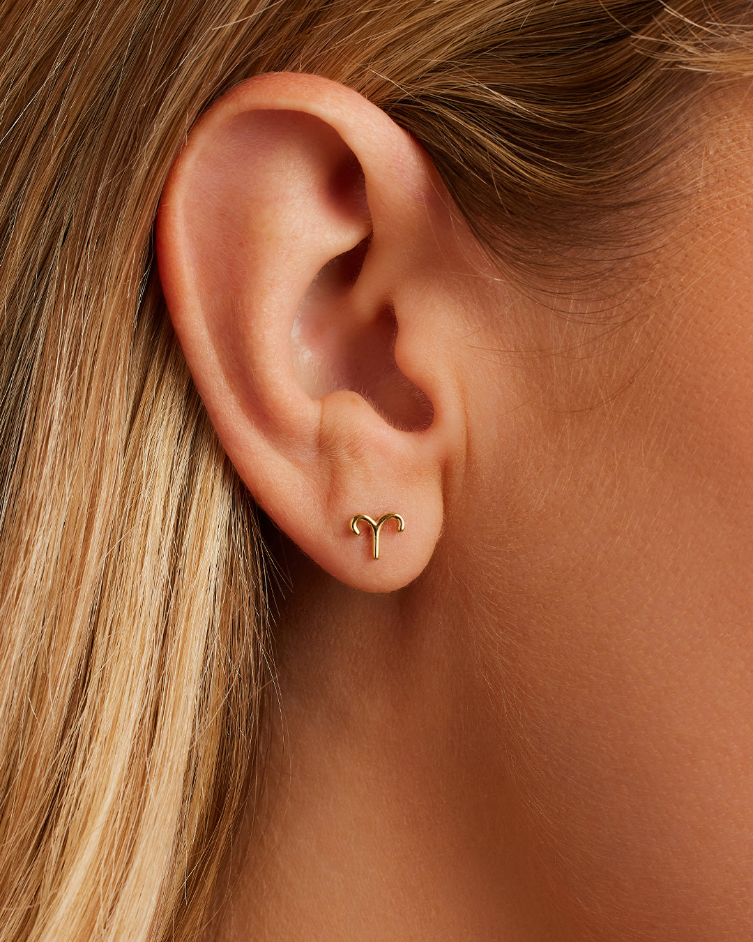 Zodiac Single Stud Earrings - Gold Plated Zodiac Sign Jewelry for Women - Perfect for Daily Wear, Gifts & Special Occasions