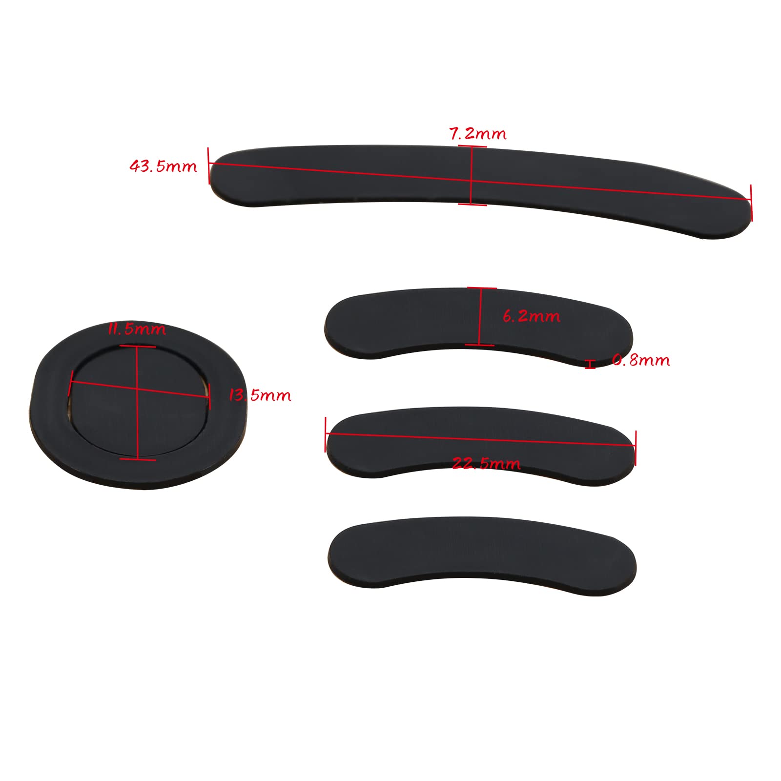 2 Sets Black 0.8mm Mouse Skates Feet for Logitech G Pro Wireless Gaming Mouse - Replacement Mouse Feet with Rounded Curved Edges - Perfect for Smooth Gliding and Enhanced Gaming Performance