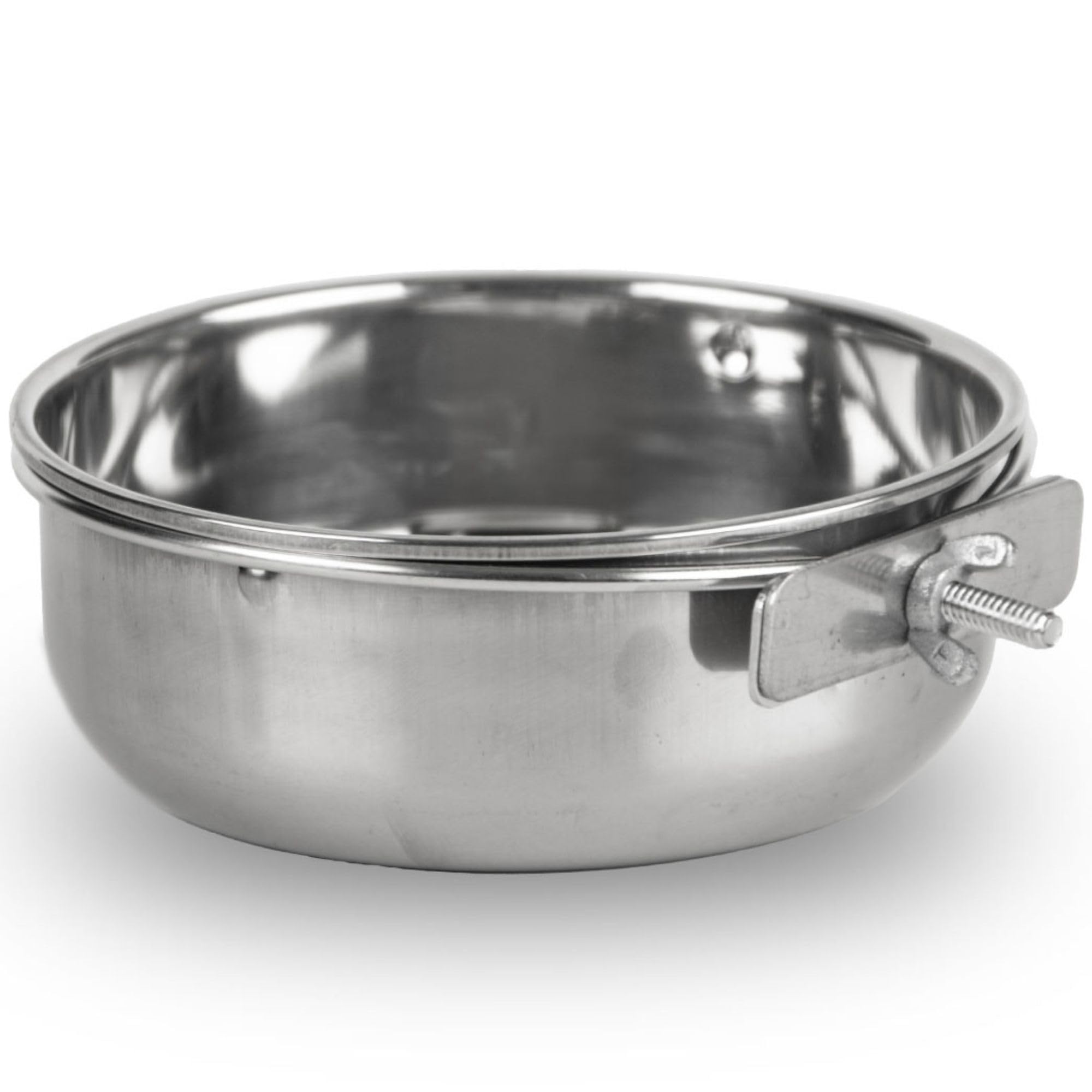 Jeffers 30oz Stainless Steel Hanging Pet Bowl with Clamp Holder - Heavy Duty Food & Water Dish for Dogs, Cats, Birds & Small Animals - Easy to Clean, Rust-Proof - Ideal for Cages, Kennels & Outdoor Use