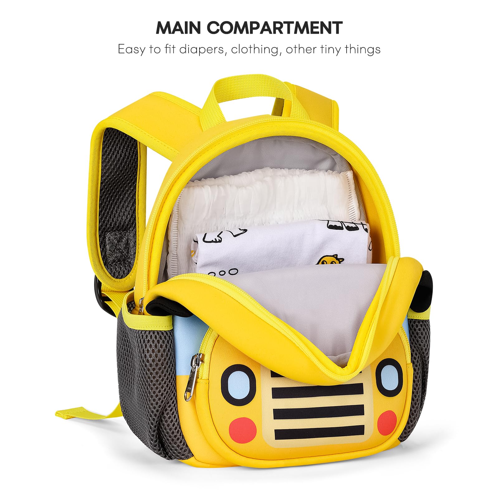 Mibasies Toddler Backpack with Leash for Boys & Girls Ages 1-3 - 9 Inch Mini Kids Travel Backpack for Car Rides, Airplane Trips & Outdoor Adventures