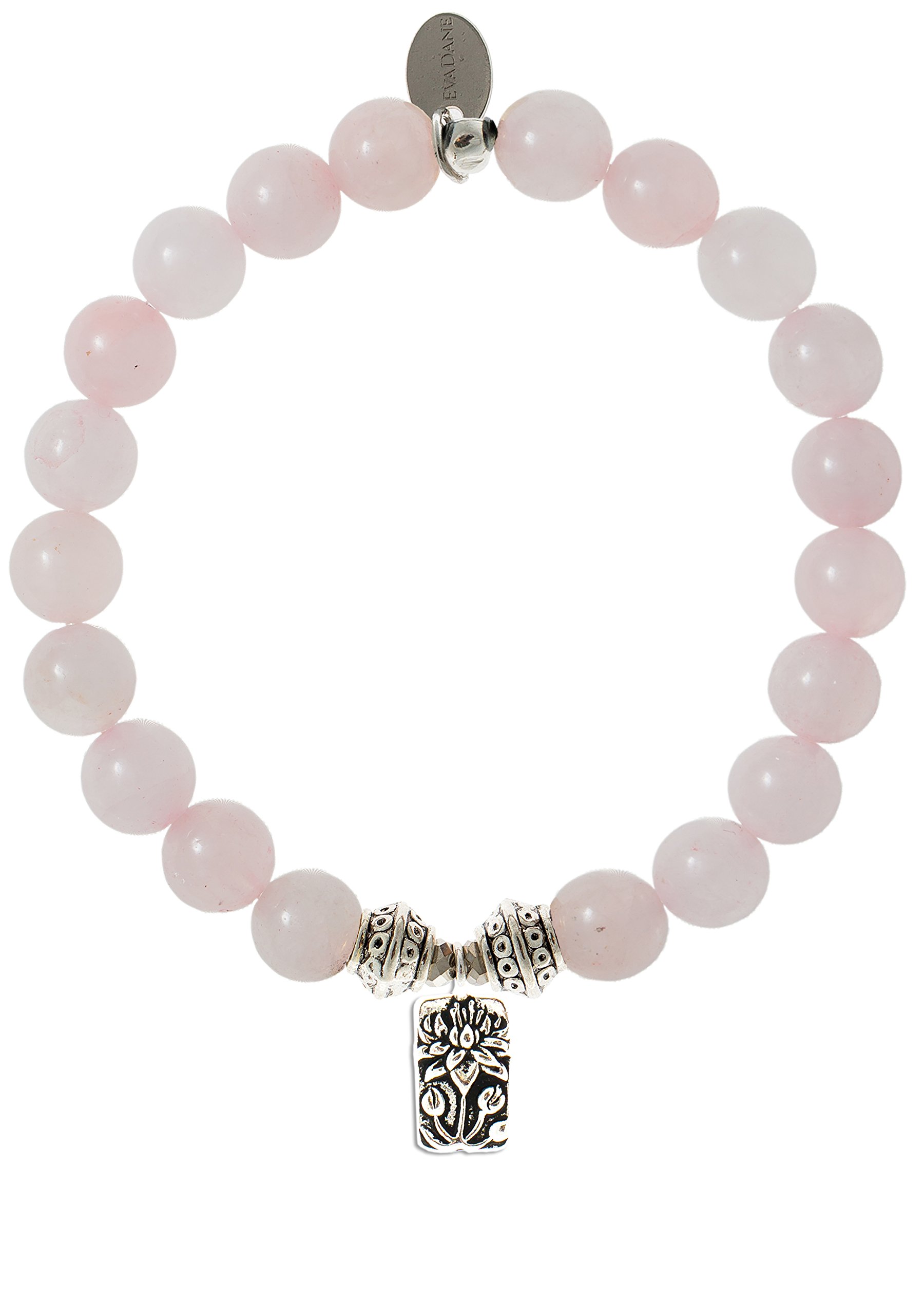 Natural Rose Quartz Gemstone Tibetan Bead Lotus Charm Stretch Bracelet for Women - Healing Crystal Energy Jewelry for Meditation, Yoga & Spiritual Wellness