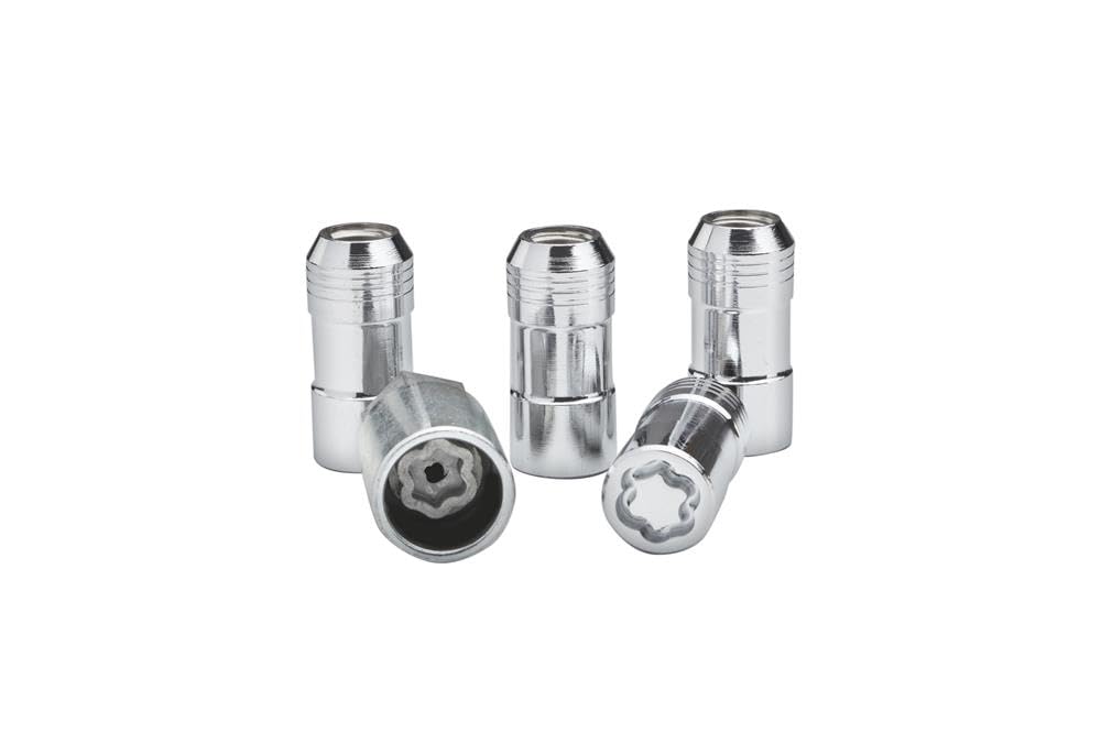Chrome Wheel Lock Kit - 4-Piece Set for Car, Truck & SUV - Anti-Theft Lug Nut Locks with Key - Secure Your Wheels for Parking, Travel & Storage