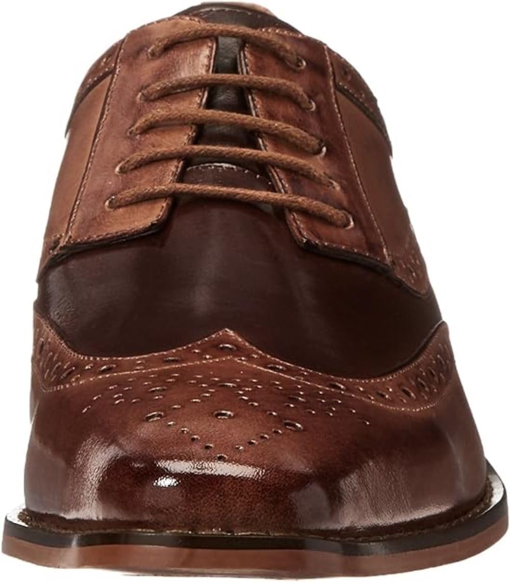STACY ADAMS Men's Tinsley Wingtip Oxford Dress Shoes - Classic Business Formal & Wedding Shoes for Men - Comfortable Leather Dress Shoes for Office, Interview & Special Occasions