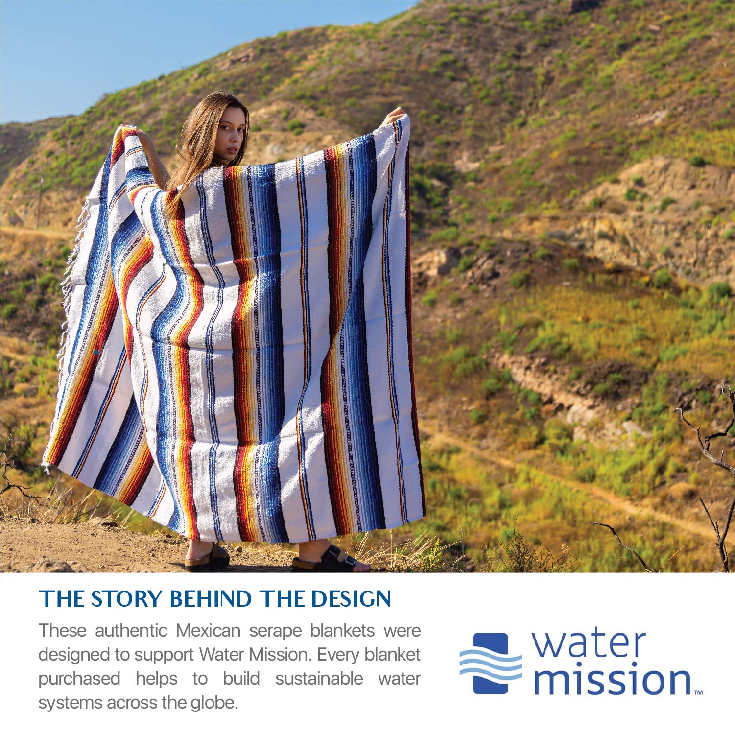 Authentic Handwoven Mexican Falsa Blanket by Benevolence LA - Traditional Artisan Crafted Outdoor Blanket for Camping, Beach, Picnic & Car Use - Soft & Durable (White) | Perfect for Backyard Lounging, Festival Essentials and Cozy Home Decor