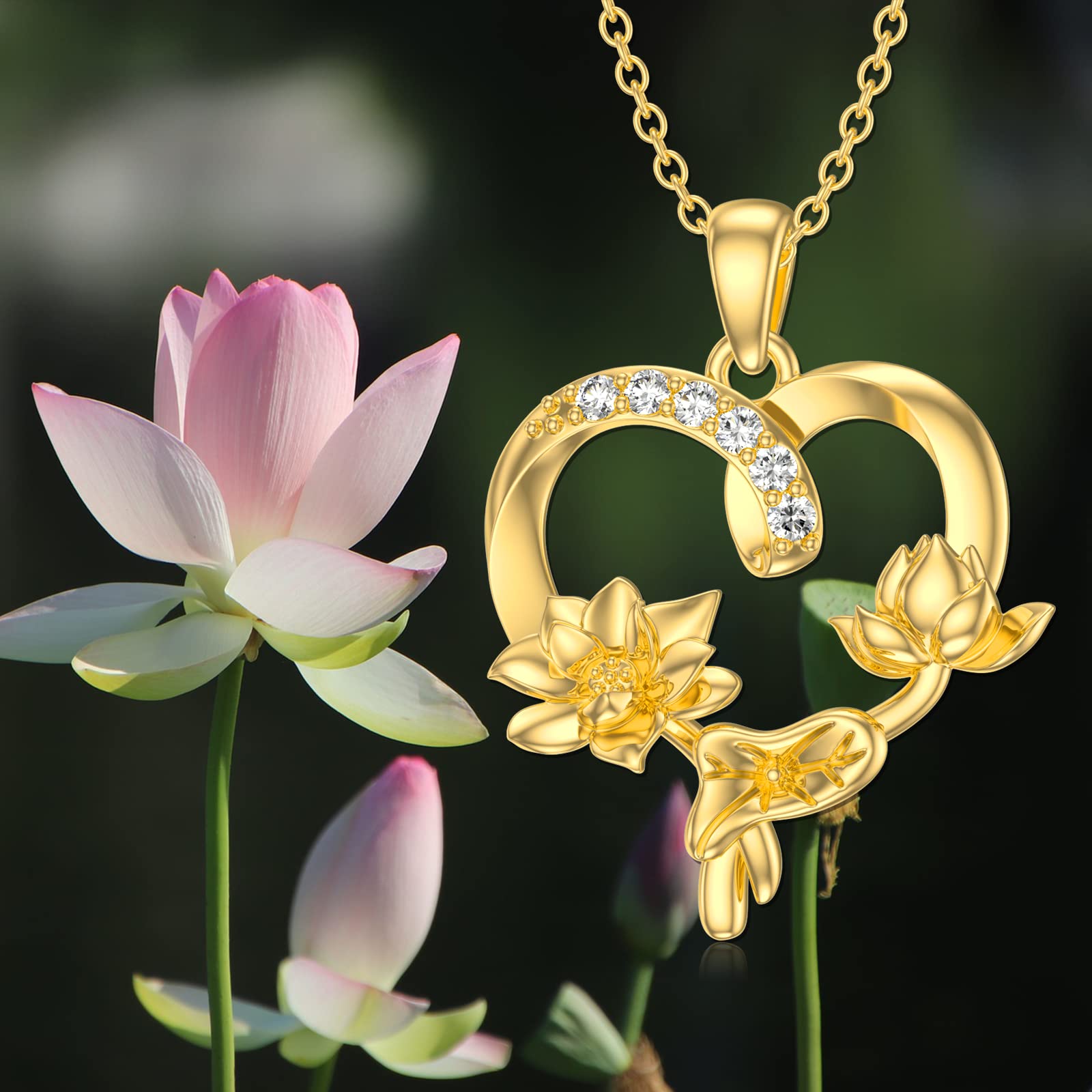 14K Gold Flower Necklace for Women - Rose Pendant Birth Flower Jewelry, 16+2 Inch Adjustable Chain, Elegant Gift for Mother Wife Girlfriend on Birthday, Mother's Day, Anniversary | Perfect for Weddings, Date Nights & Special Occasions