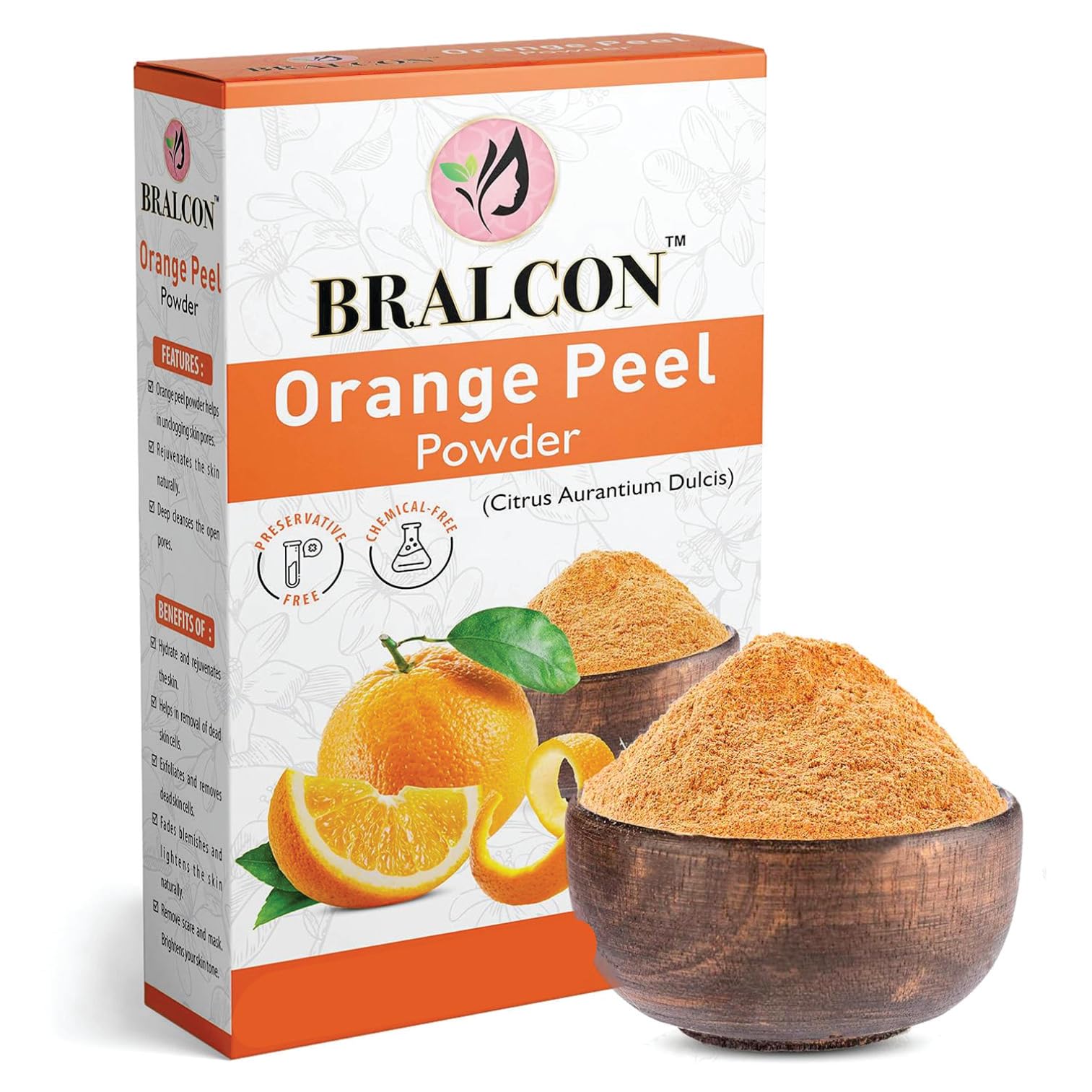 Organic Pomegranate Peel Powder & Orange Peel Powder Combo - 200g (100g x 2 Pack) | Natural Skin Whitening & Glowing Face Mask | Hair Care Treatment | DIY Beauty Recipes for Radiant Skin & Healthy Hair