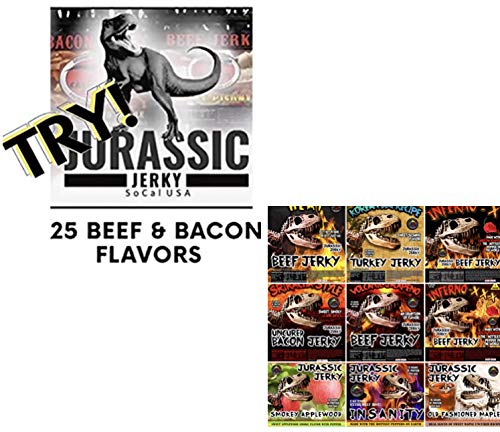 Sriracha Hot Sauce Bacon Jerky – Spicy Keto-Friendly Meat Snacks, MSG-Free, High Protein, 3-Pack (2 oz Each) – Perfect for Hiking, Camping & On-the-Go Snacking | Jurassic Jerky's Premium Sriracha-Flavored Bacon Jerky