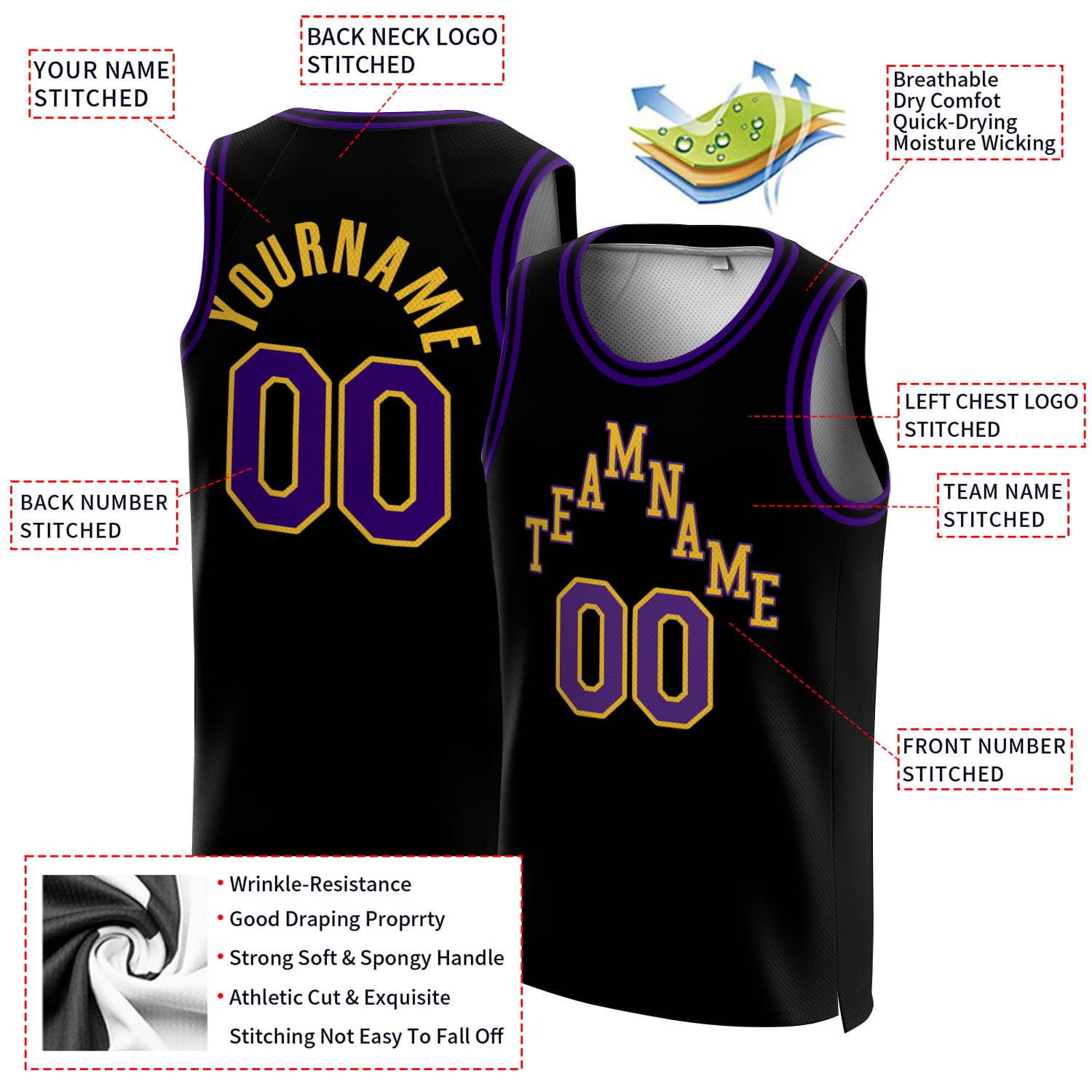 Custom Basketball Jerseys - Personalized Sport Shirts for Men & Women - Game & Practice Wear