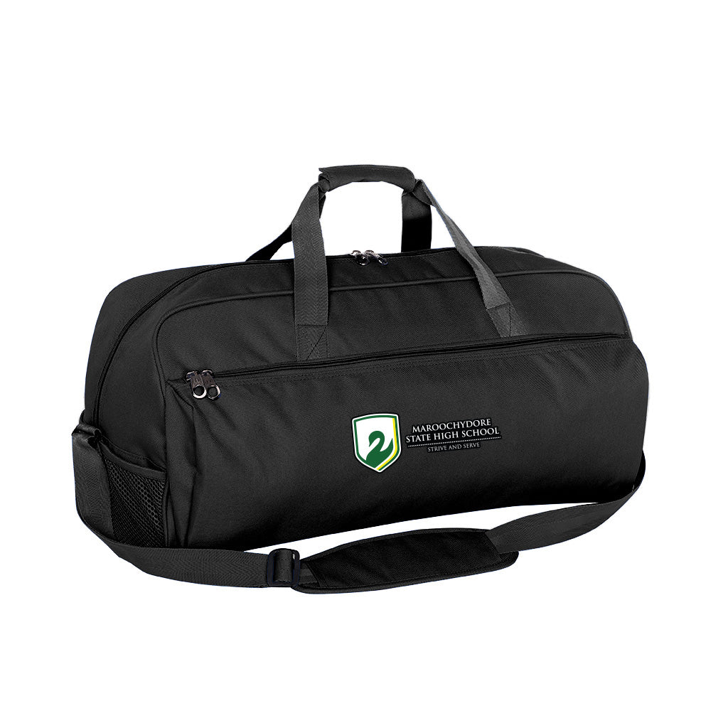 Maroochydore State High School Large Black Sports Bag with Logo - Perfect for School, Gym & Travel