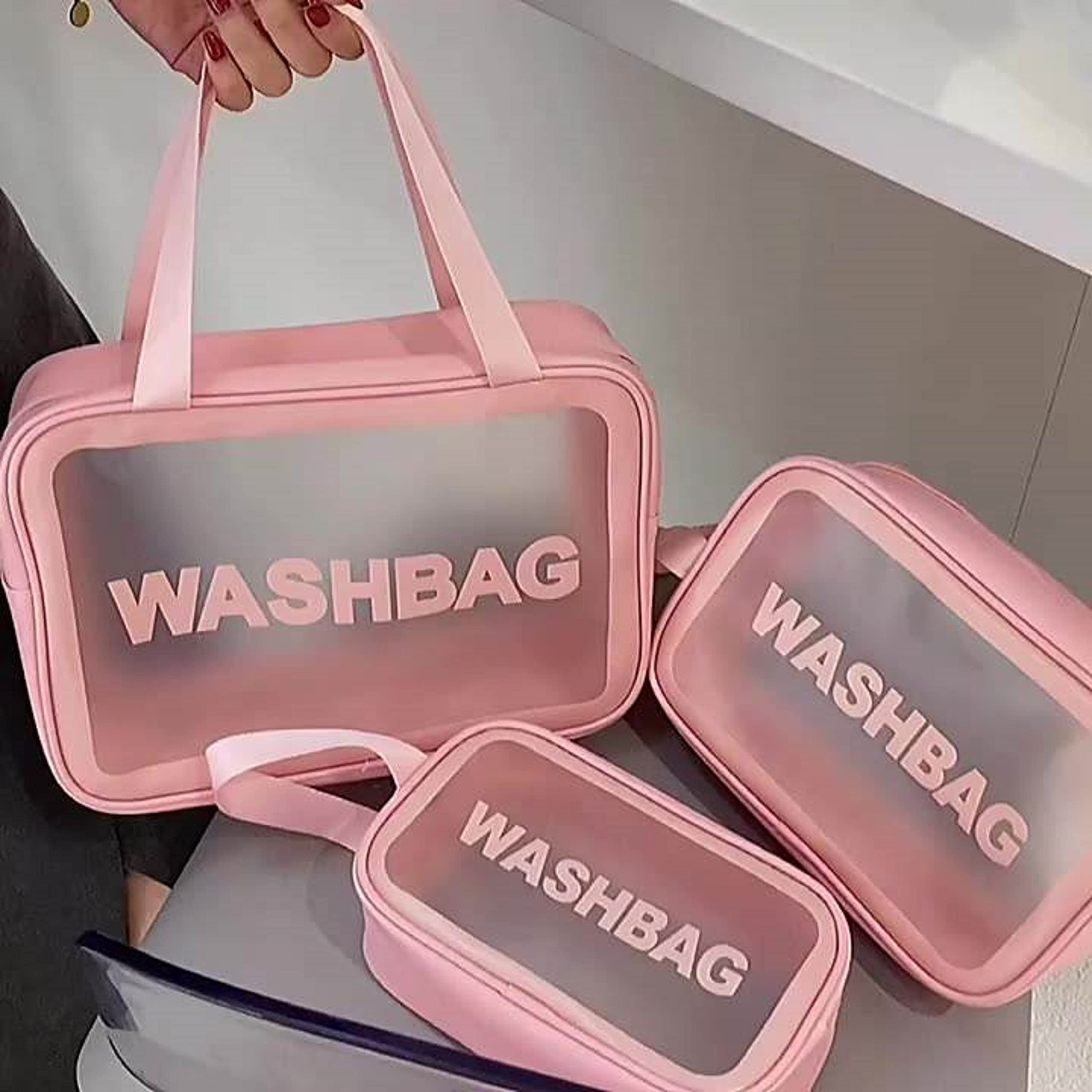 Lichee® Clear Makeup Pouch - Waterproof Travel Cosmetic Bag for Women & Girls | Medium Pink Organizer for Toiletries, Makeup & Accessories | Perfect for Travel, Gym & Daily Use
