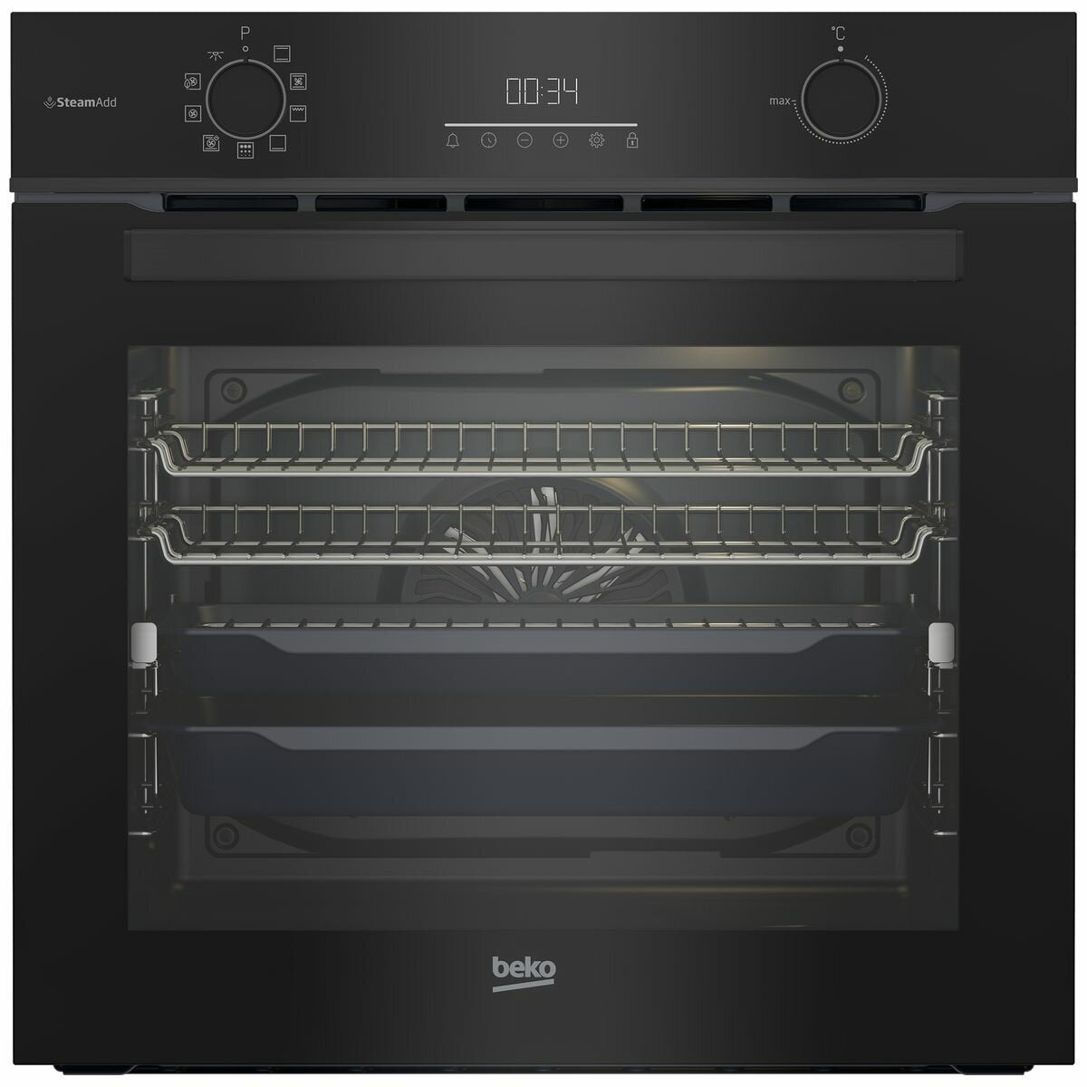 Beko 60cm Pyrolytic Multifunction Oven with Steam, Air Fry & Grill - BBO6851PDX | European Made | Perfect for Baking, Roasting & Healthy Cooking | [Carton Damage]