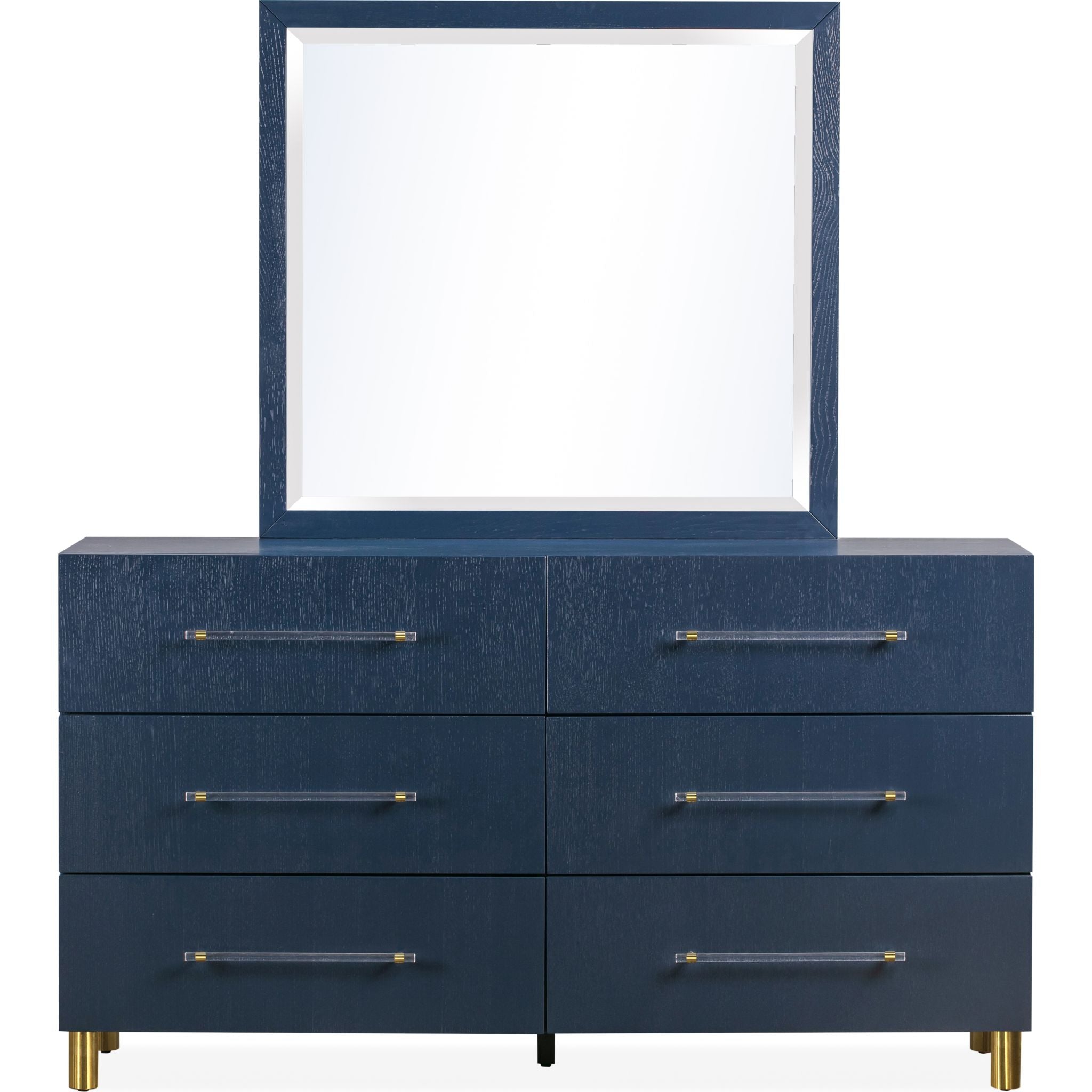 Argento Dresser and Mirror Set - Misty Grey Finish | Modern Bedroom Dresser with Mirror for Home Decor & Organization