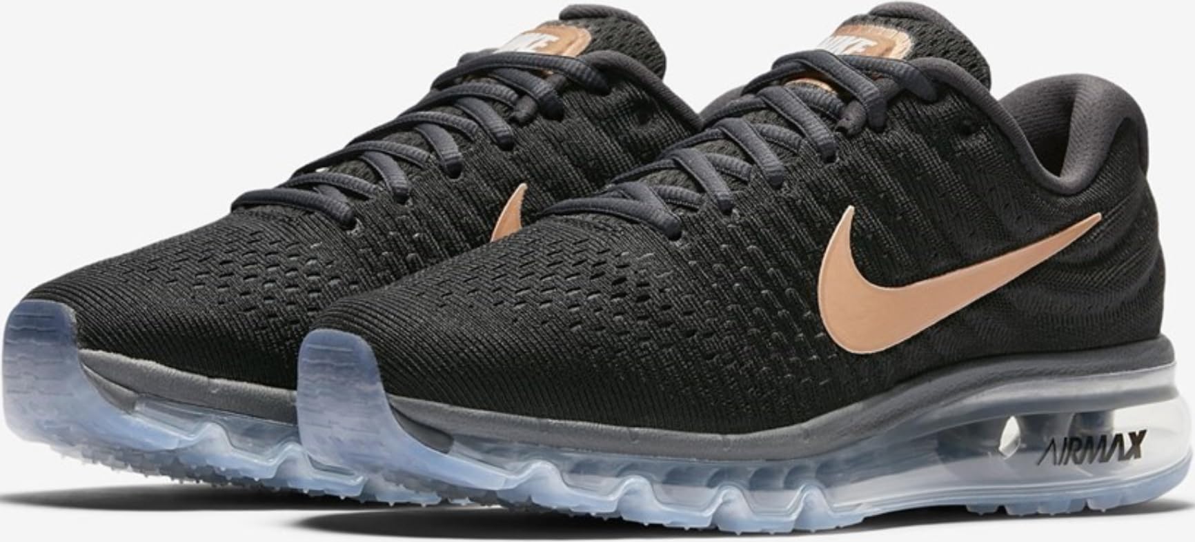 Nike Women's Air Max 2017 Running Shoes - Black/Metallic Red/Bronze - Size 8 | Lightweight Cushioned Sneakers for Jogging, Gym Workouts & Everyday Comfort
