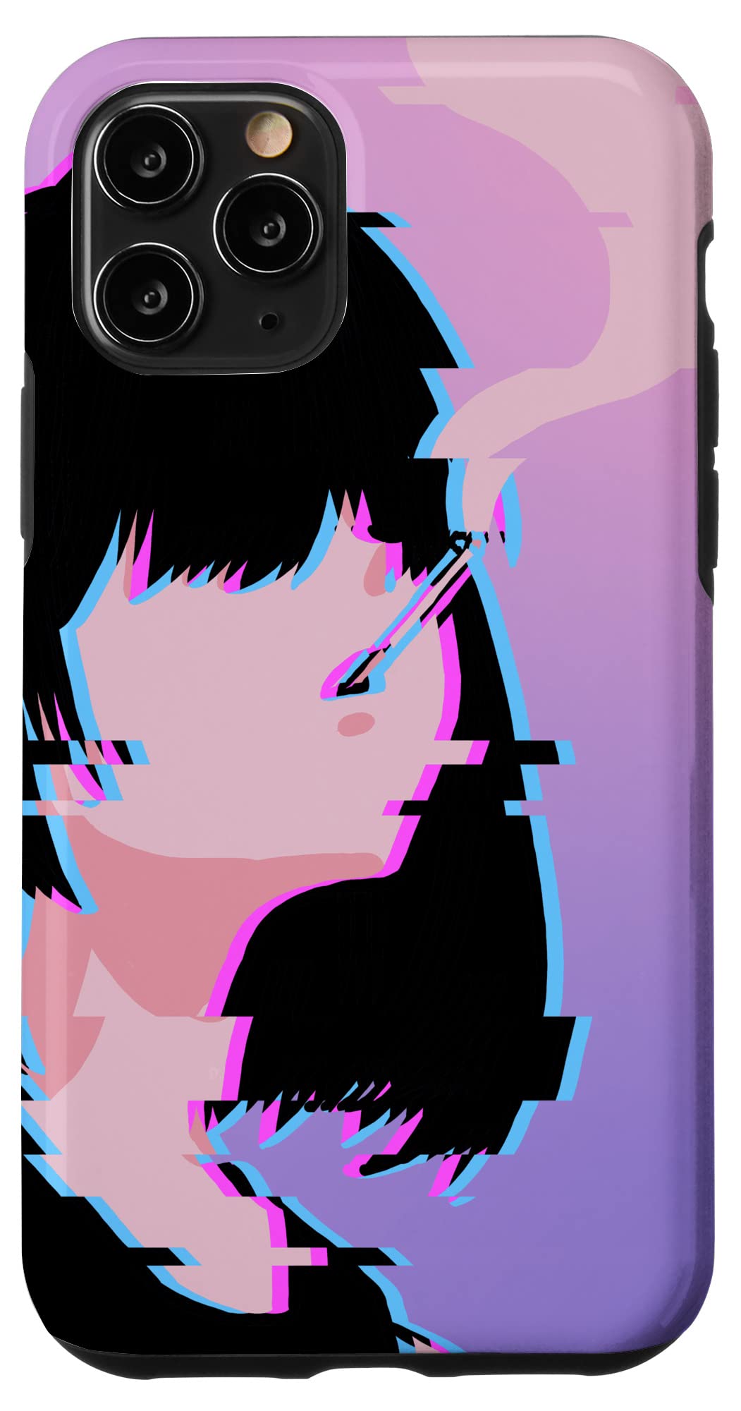 iPhone 11 Pro Case - Anime Girl Vaporwave Design | Japanese Aesthetic Protective Cover for Gaming Fans & Tech Enthusiasts | Perfect for Daily Use, Gaming Sessions & Anime Conventions