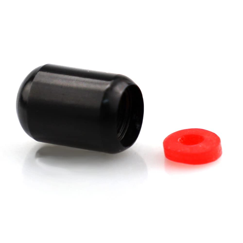 4Pcs Universal Metal Car Tire Valve Stem Caps - Black, Durable Air Valve Caps for SUV, Truck, Motorcycle - Prevent Dust & Leaks, Perfect for Off-Road & Daily Driving