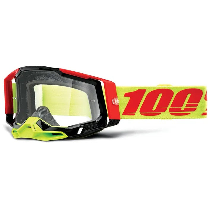 100% Racecraft 2 Clear Lens - High Performance Motorcycle Goggles for Racing & Off-Road Riding - Perfect for Motocross, ATV & Dirt Bike Adventures
