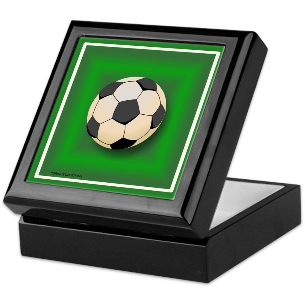 Soccer Keepsake Box - Handcrafted Hardwood Jewelry Box with Velvet Lining - Perfect for Sports Memorabilia, Jewelry Storage & Gift Giving - Ideal for Soccer Fans, Coaches & Players