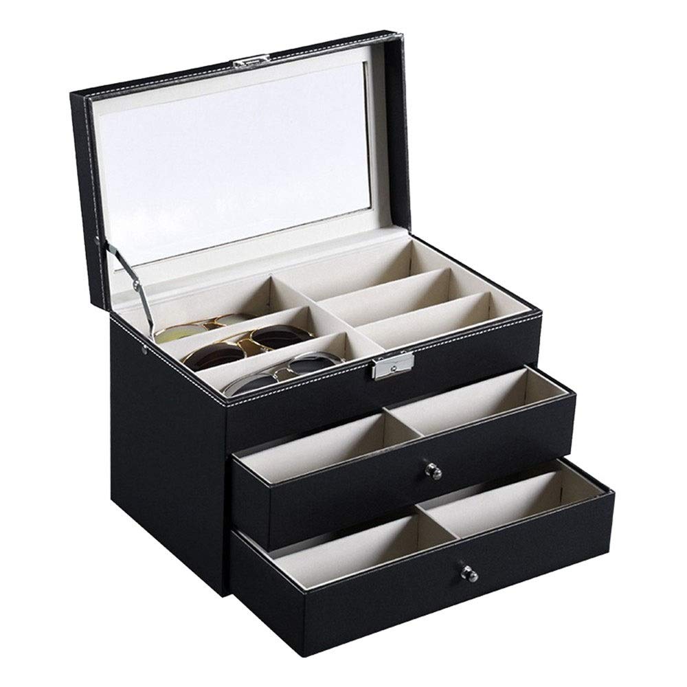 BONOCO 3-Tier Acrylic Sunglasses Display Case - 18 Capacity Eyewear Storage Organizer Box (33.5x19.5x22.5cm) - Perfect for Retail Stores, Boutiques & Home Organization