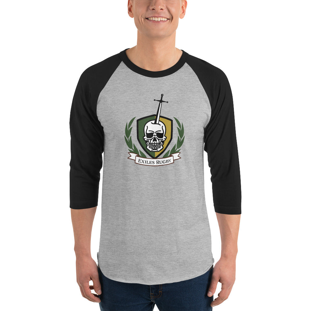 Exiles RFC Raglan 3/4 Sleeve Baseball Shirt - Men's Rugby Jersey for Sports & Casual Wear - Perfect for Game Day, Training & Everyday Outfits